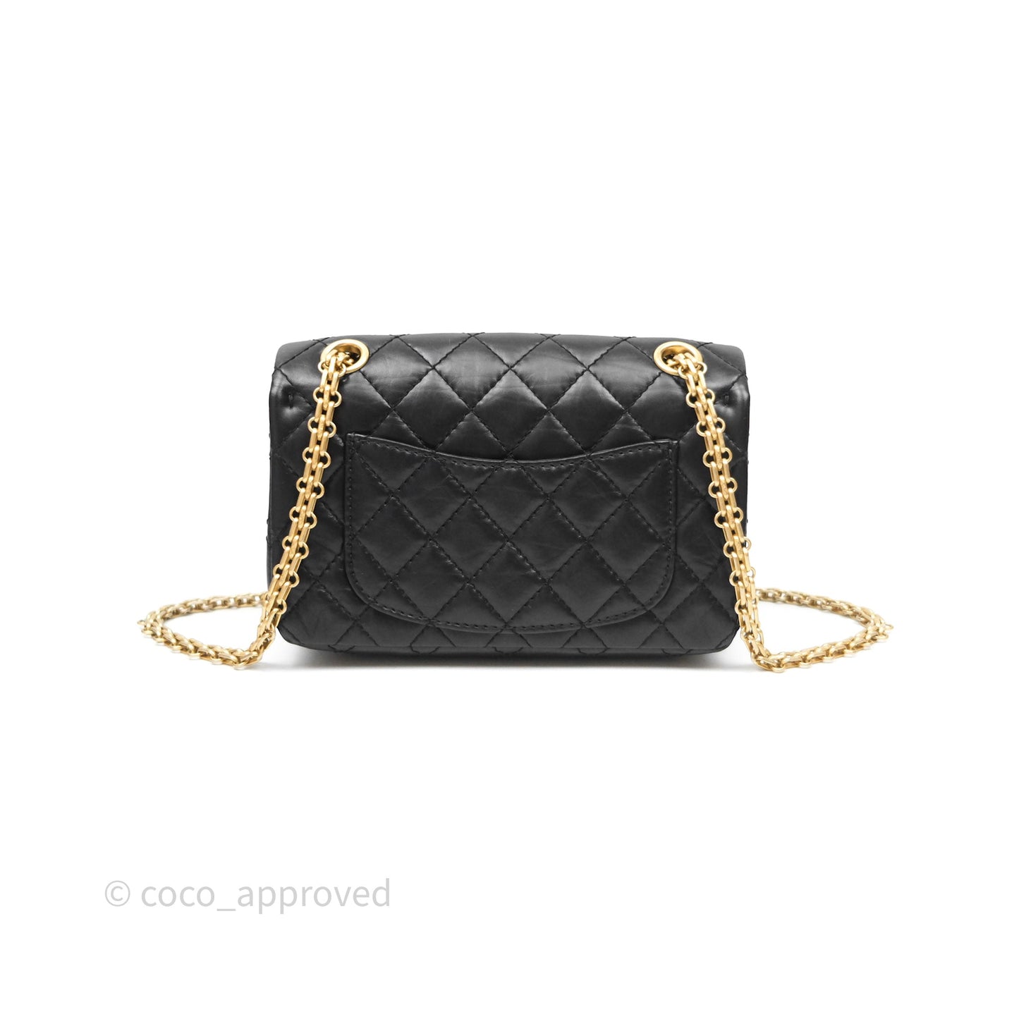 Chanel Mini Reissue 224 Black Aged Calfskin Gold Hardware