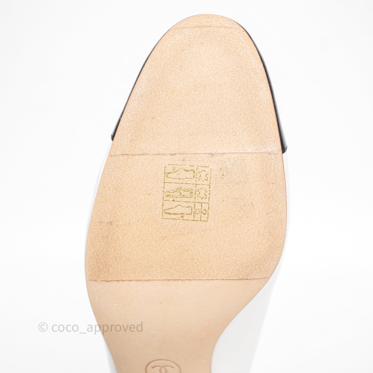 Chanel CC Logo Slingbacks Calfskin White/ Black 24P Size 36.5