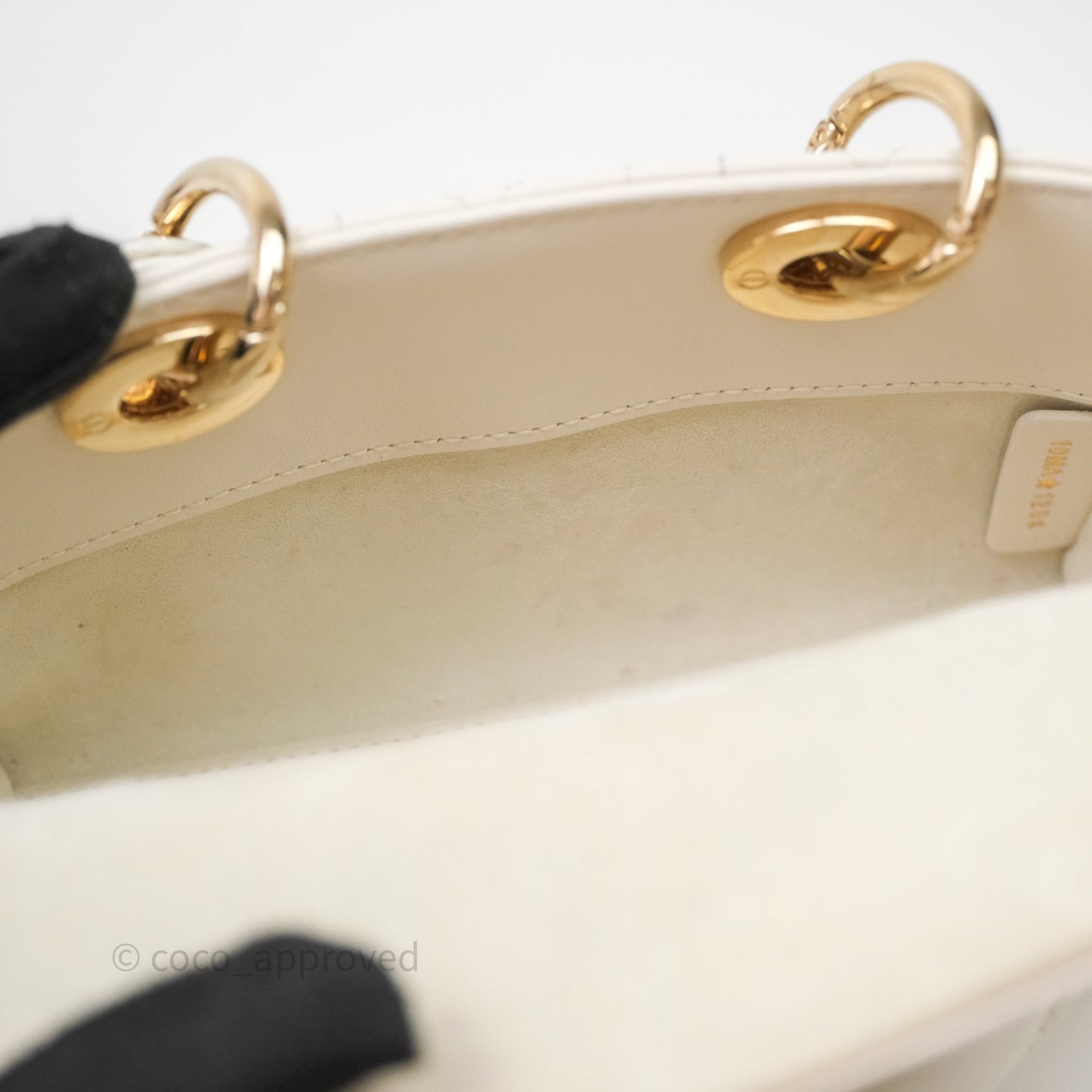 Christian Dior Micro Lady D-Joy Bag Latte Cannage Lambskin Gold Hardware