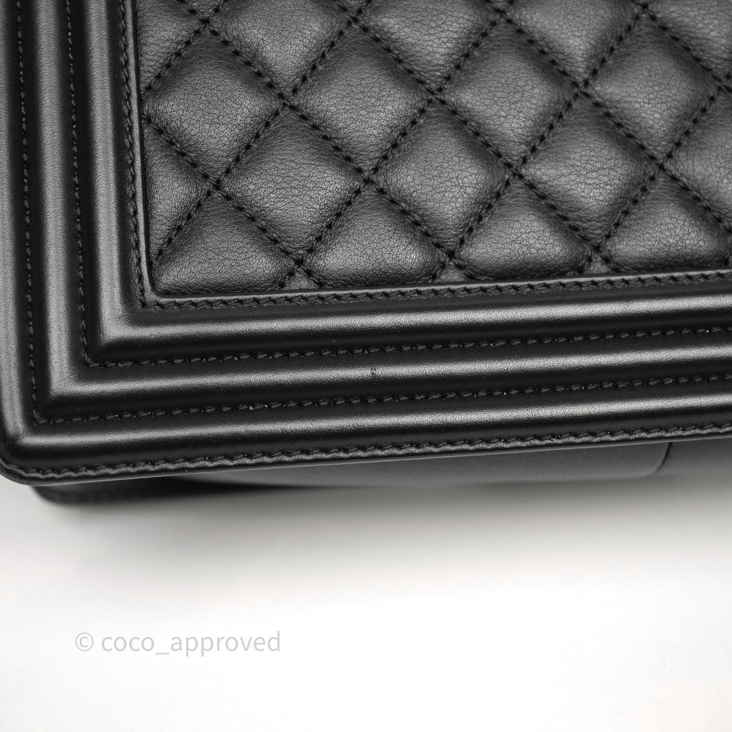 Chanel Quilted Medium Boy Black Calfskin Ruthenium Hardware