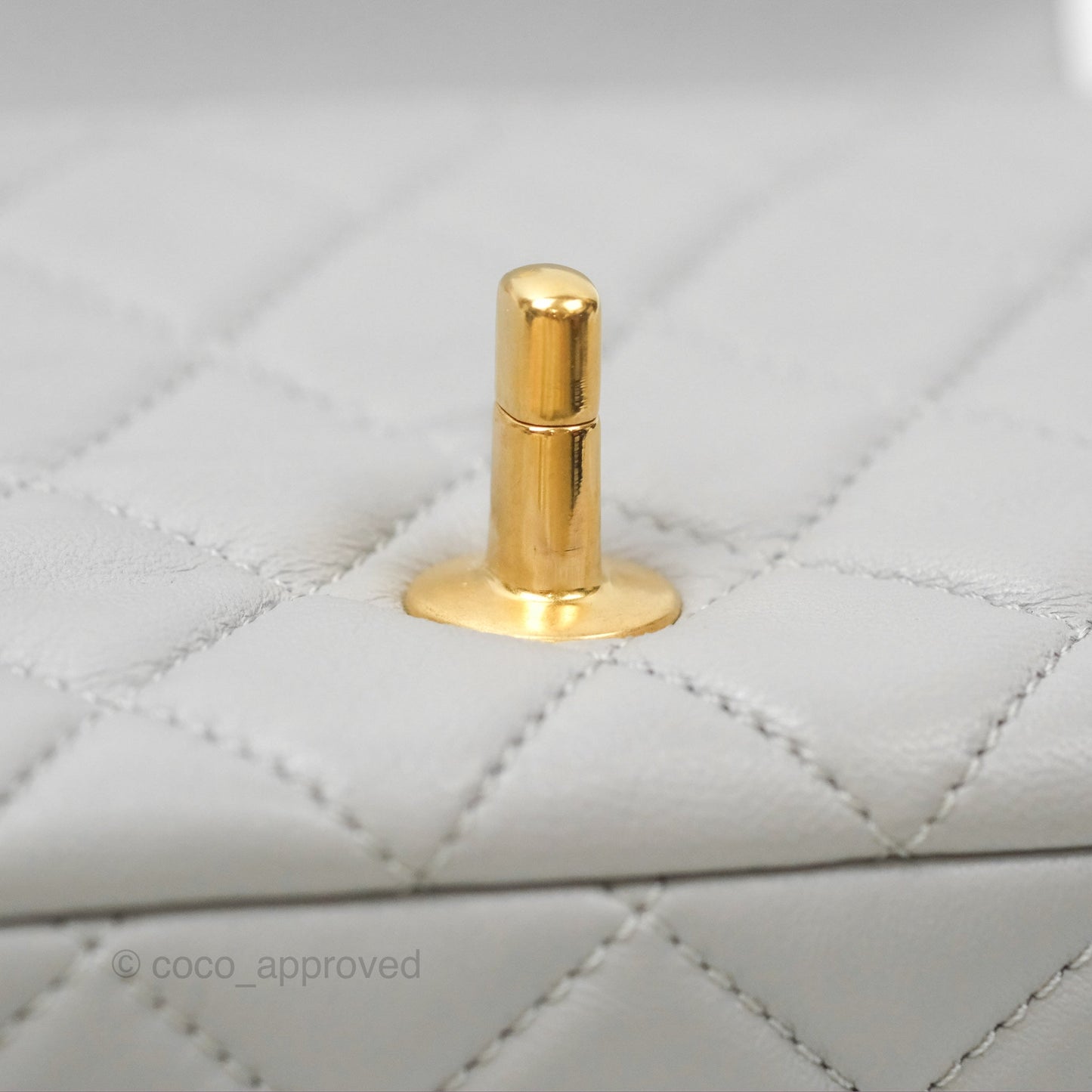 Chanel Pearl Crush Mini Square Quilted Light Grey Lambskin Aged Gold Hardware