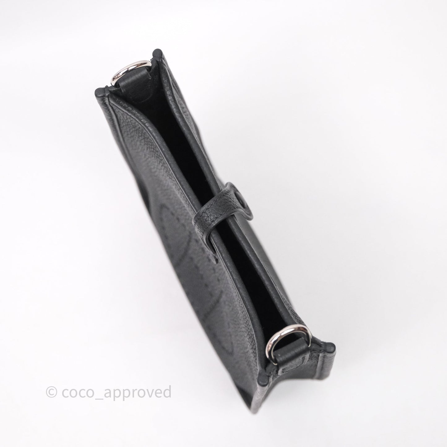 Hermès Mini Evelyne 16 Black Noir 89 Clemence Palladium Hardware