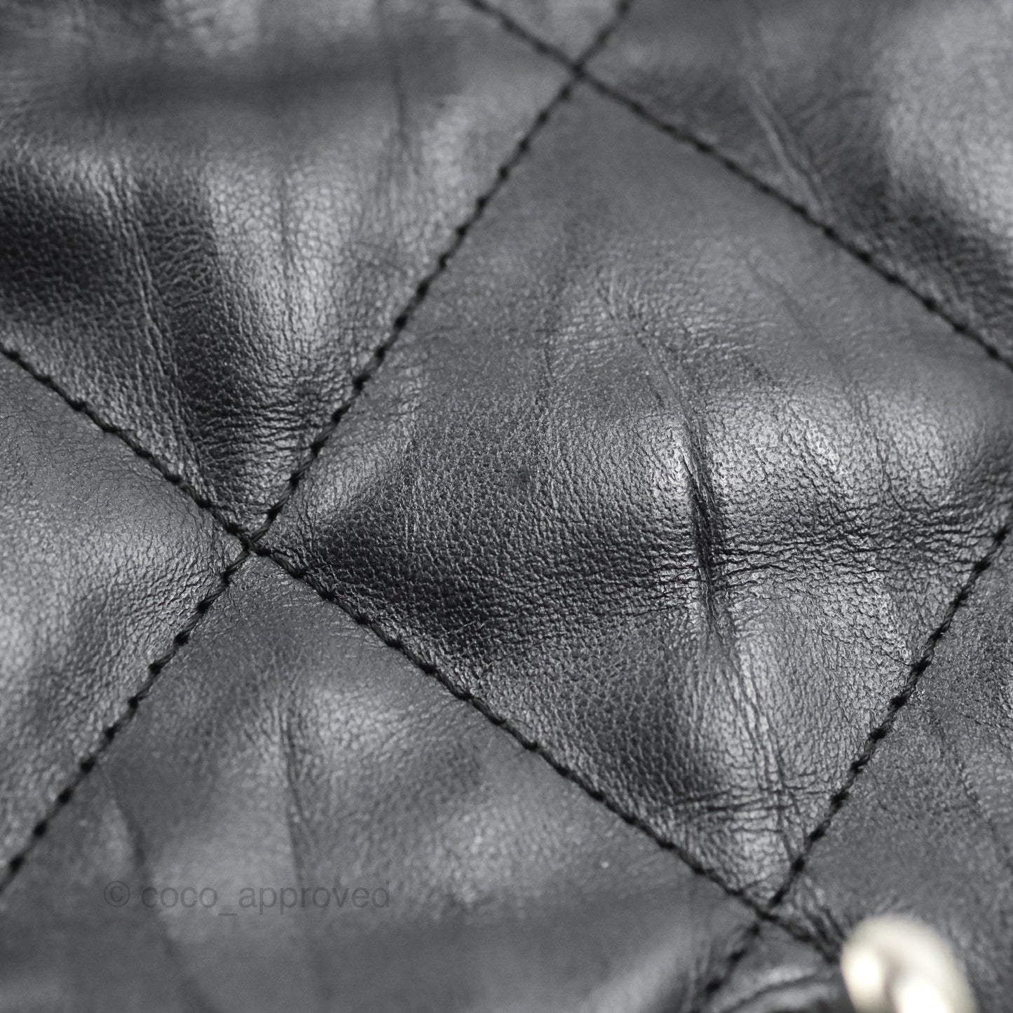 Chanel Ground Control Flap Backpack Quilted Iridescent Dark Grey Aged Calfskin Silver Hardware