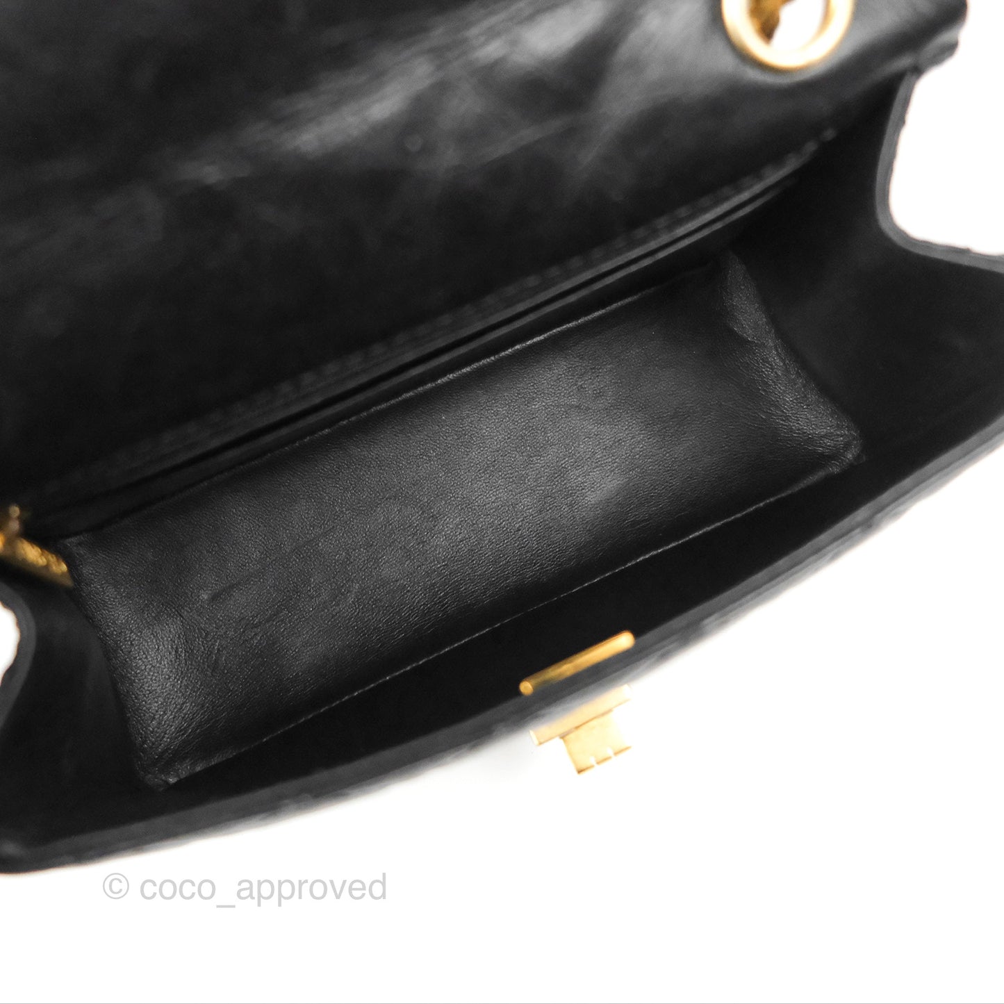 Chanel Mini Reissue 224 Black Aged Calfskin Aged Gold Hardware
