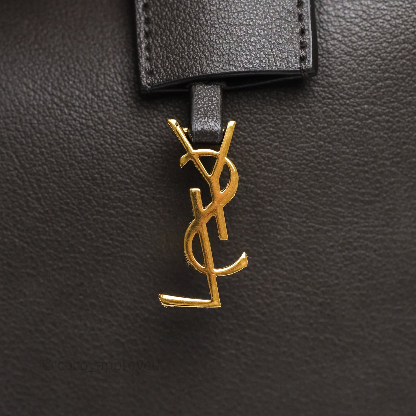 Saint Laurent Large Shopping Tote Dark Grey Calfskin