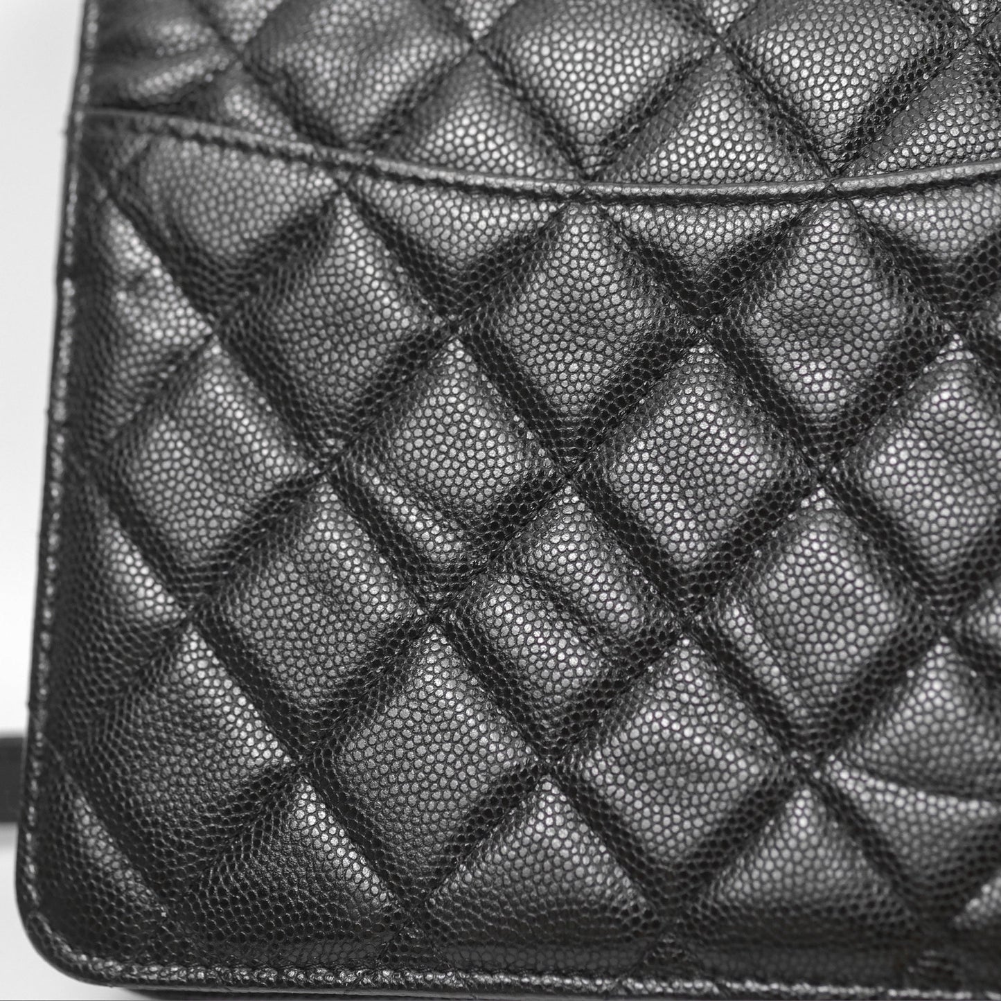 Chanel Square Flap WOC Black Caviar Gold Hardware
