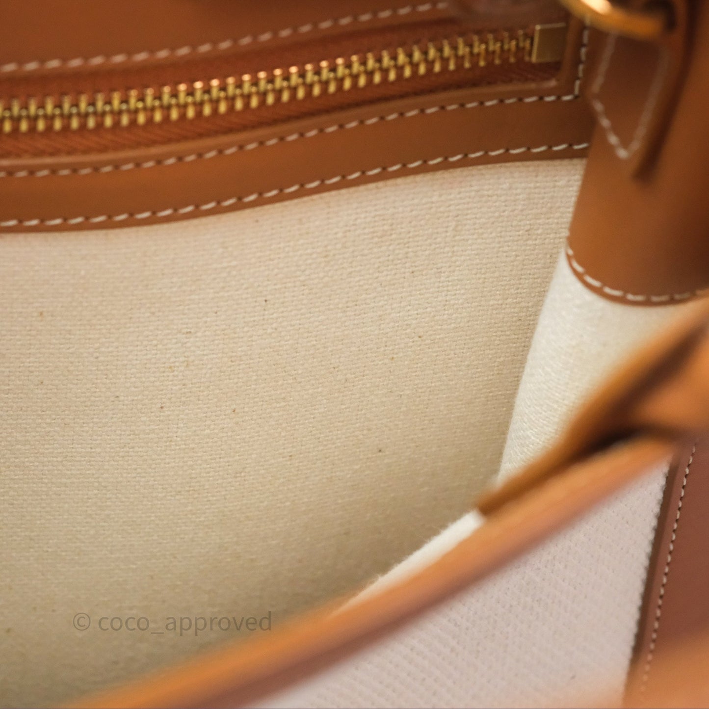 Celine Small Vertical Cabas Tote With Celine Print Natural/ Tan