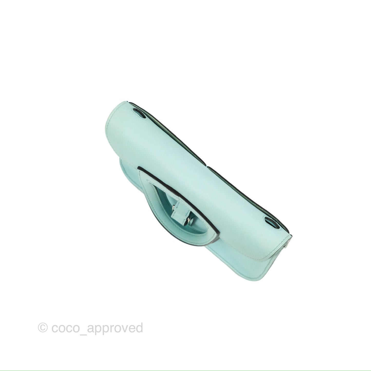 Hermès Halzan 22 Mini Aqua Swift Palladium Hardware