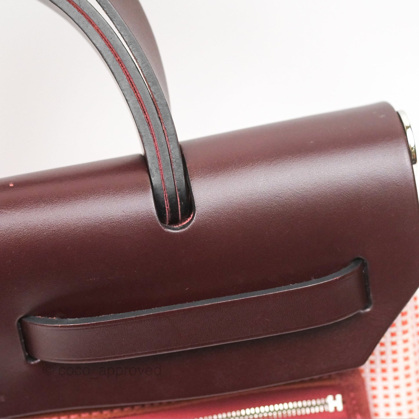 Hermès Herbag Retourne Zip 31 Ecru/Brique/Mauve Pale/Rouge Sellier Canvas Palladium Hardware