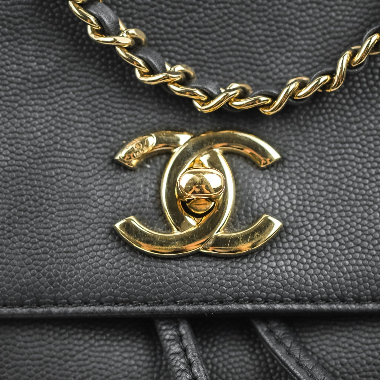 Chanel Quilted Business Affinity Backpack Black Caviar Gold Hardware