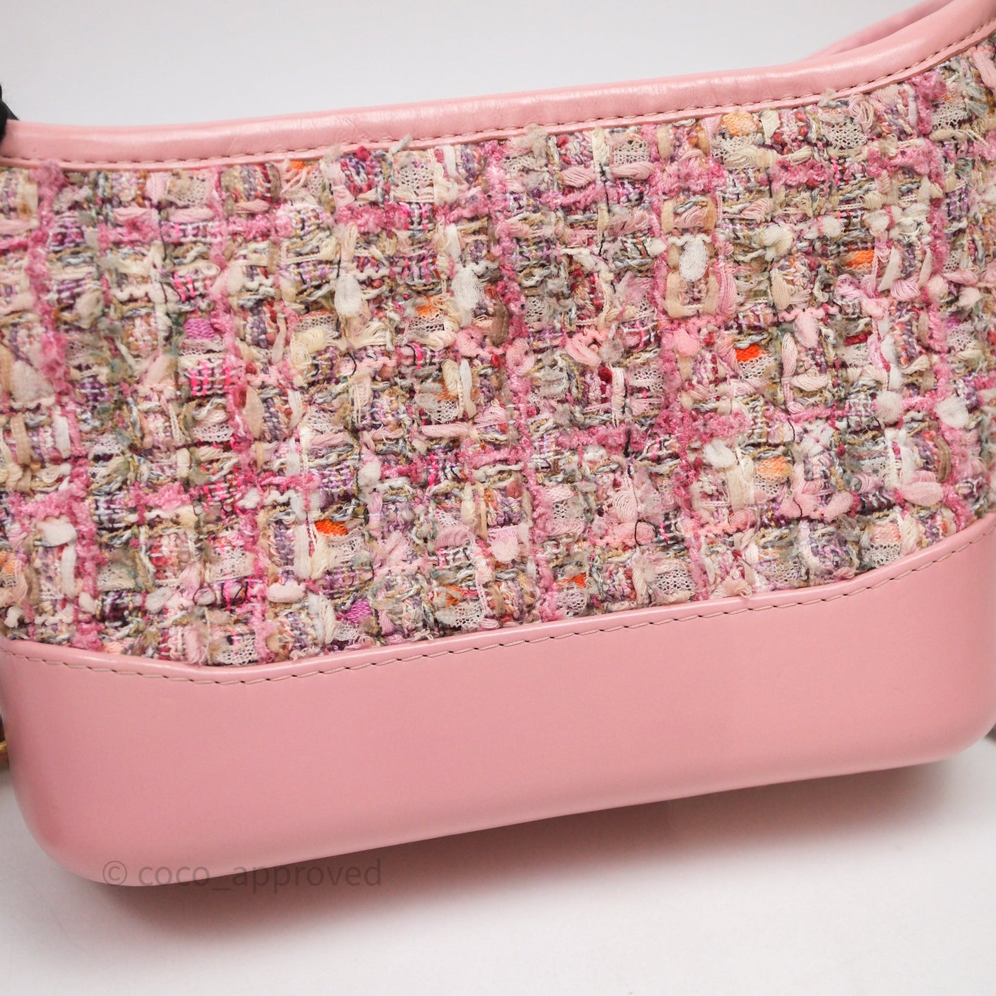 Chanel Small Gabrielle Hobo Quilted Pink Tweed Aged Calfskin