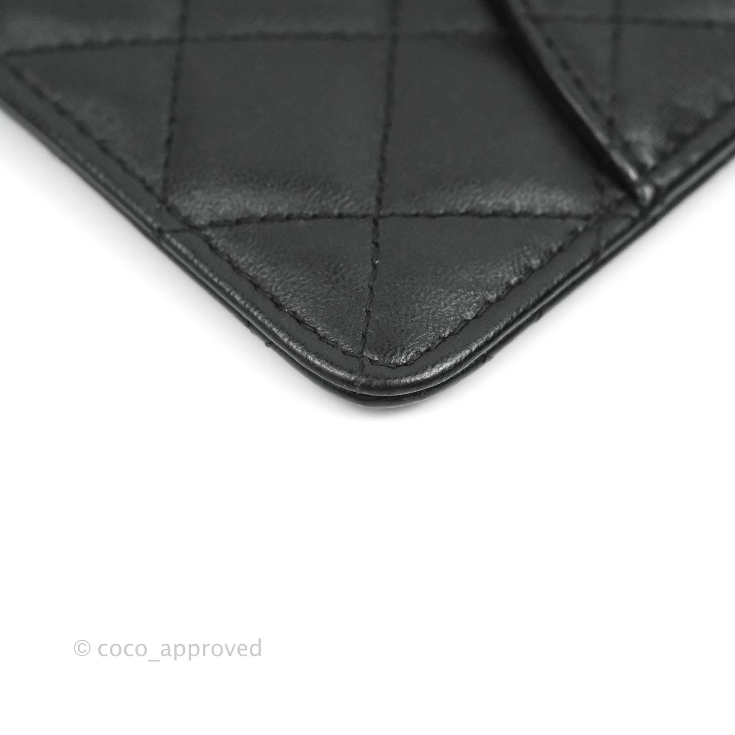 Chanel Classic Flat Black Lambskin Wallet Pouch Gold Hardware