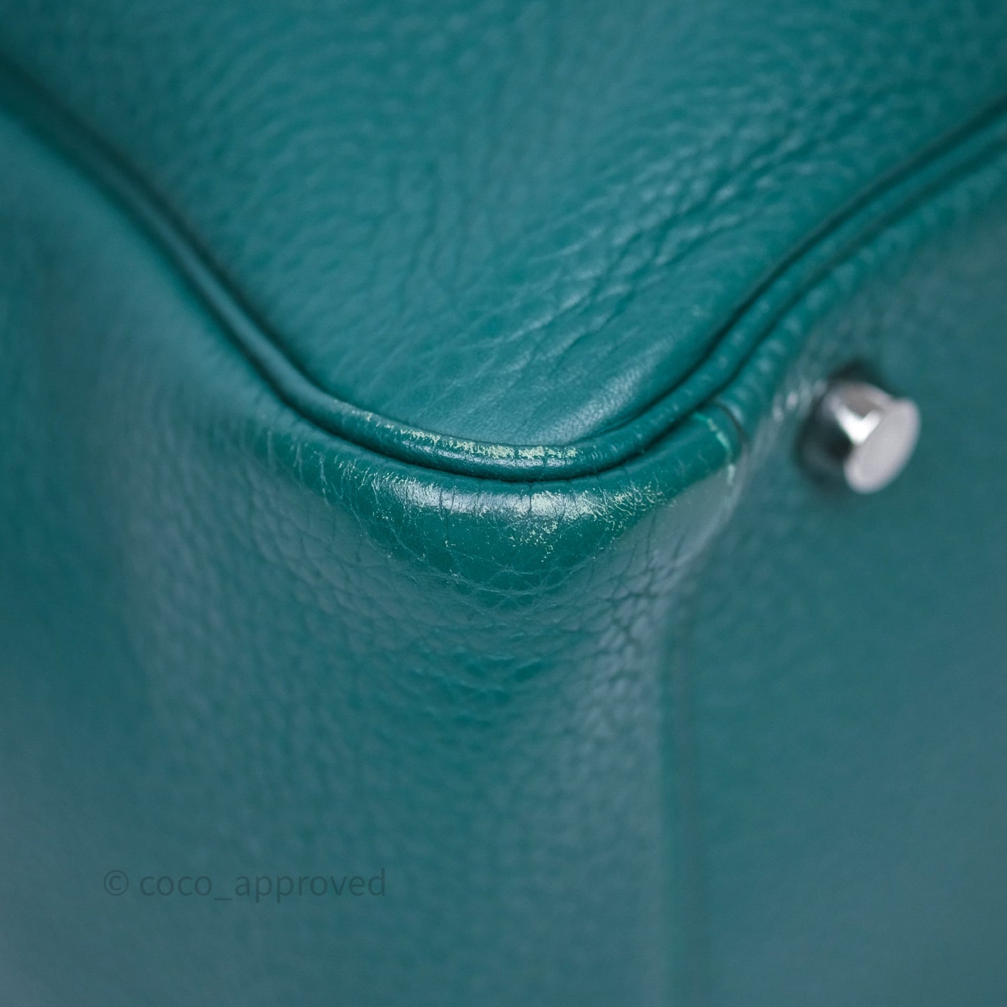 Hermès Lindy 30 Malachite Z6 Clemence Palladium Hardware