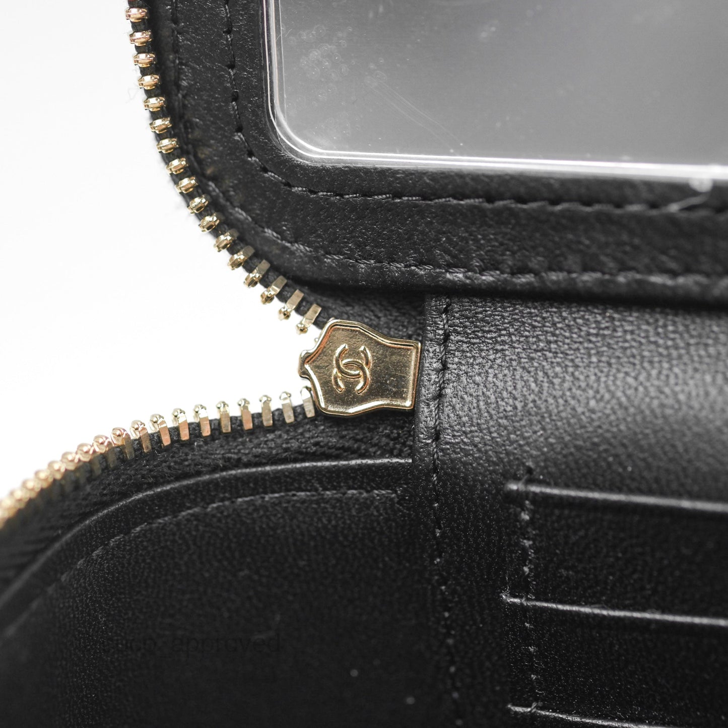 Chanel Vanity with Adjustable Chain Black Lambskin Aged Gold Hardware
