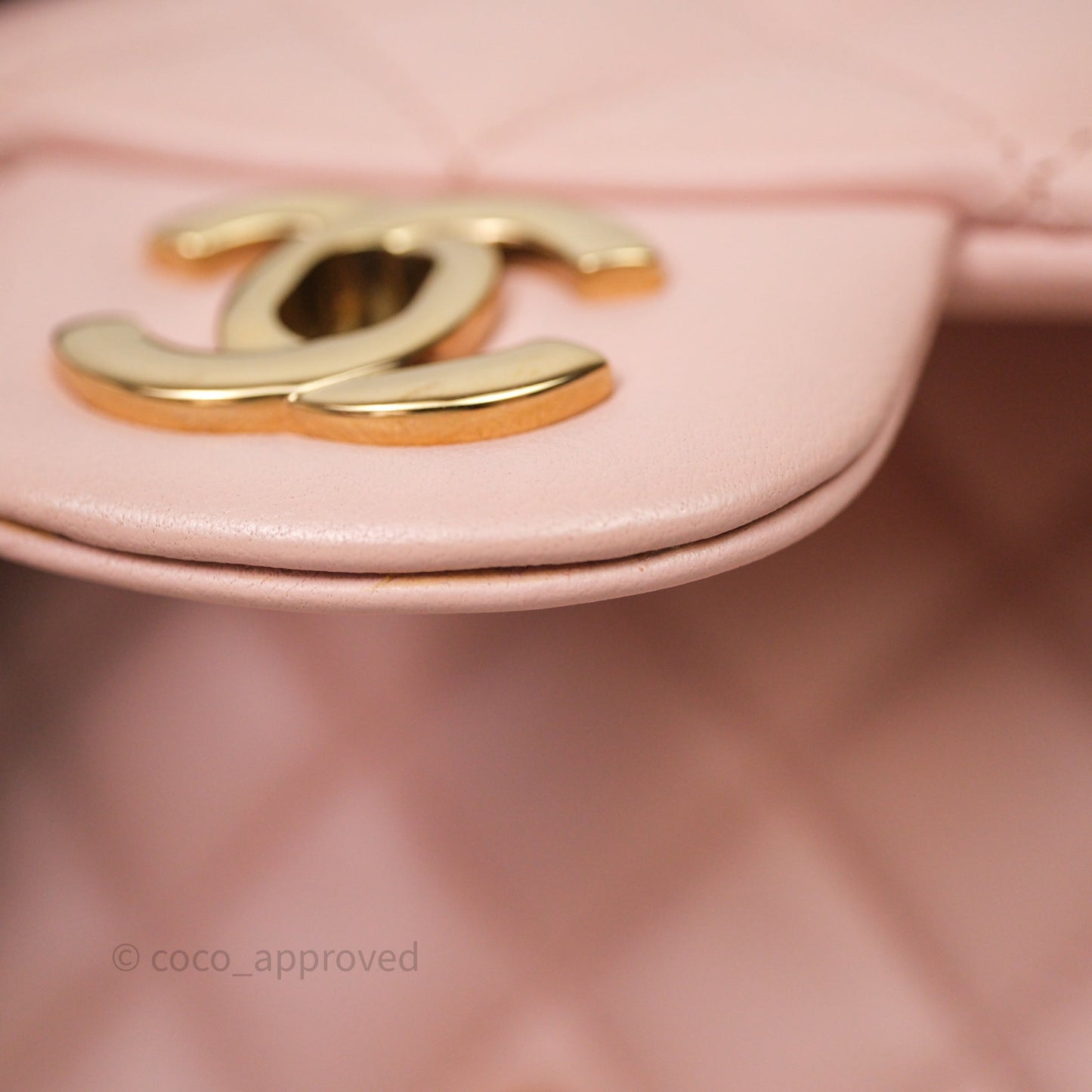 Chanel Mini Square Flap Quilted Pink Lambskin Gold Hardware