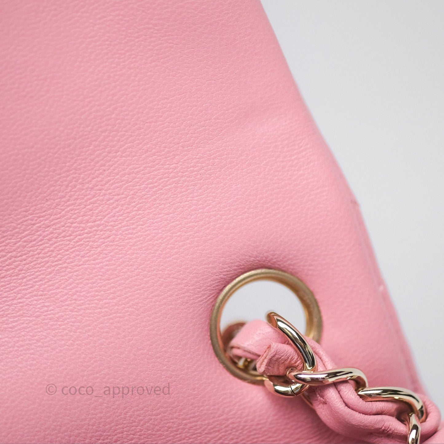 Chanel Mini Square Flap Quilted Pink Lambskin Gold Hardware