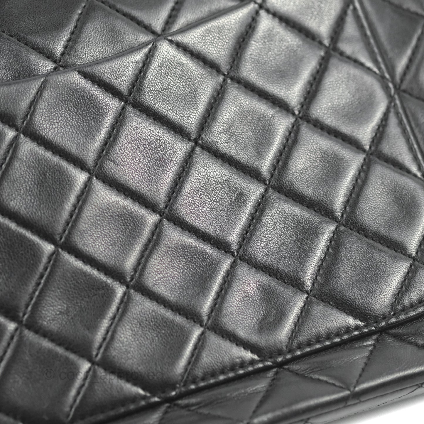 Chanel Vintage Medium Double Flap Black Lambskin 24K Gold Hardware