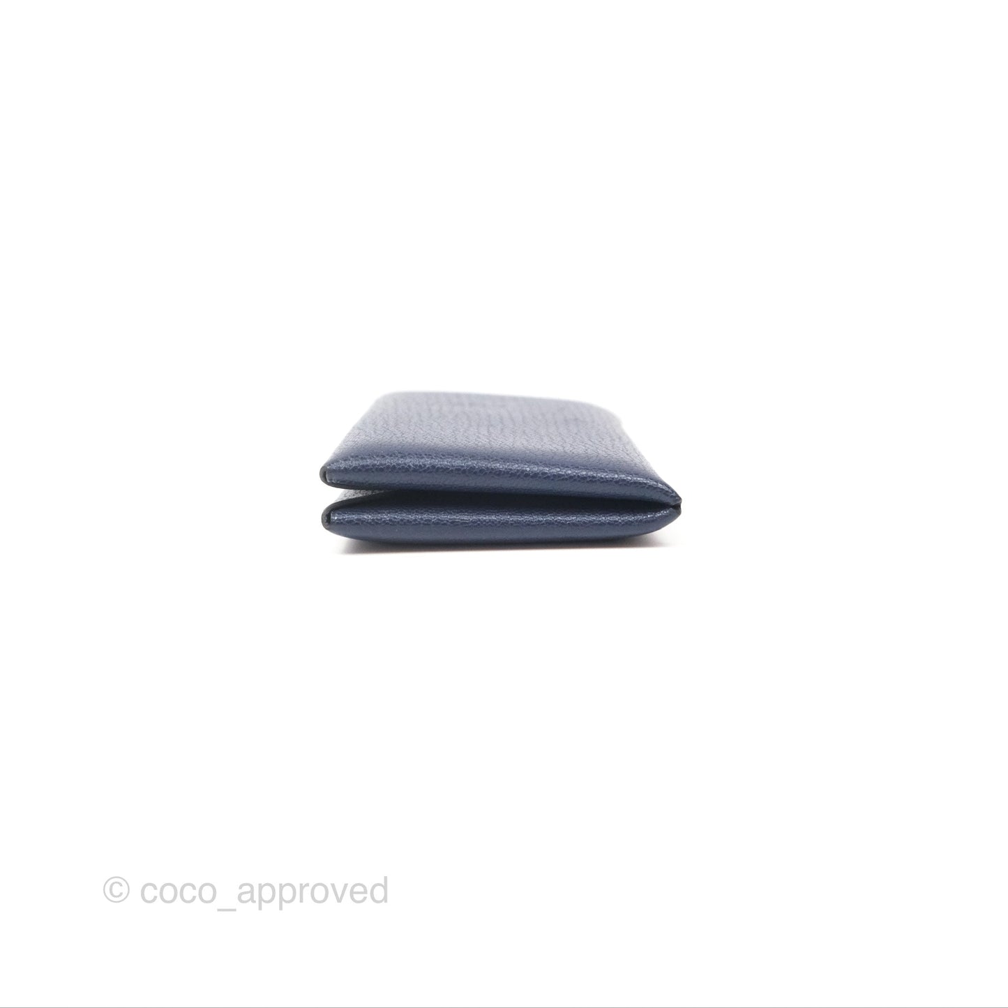 Hermès Calvi Card Holder Bleu Nuit 2Z Chevre Mysore