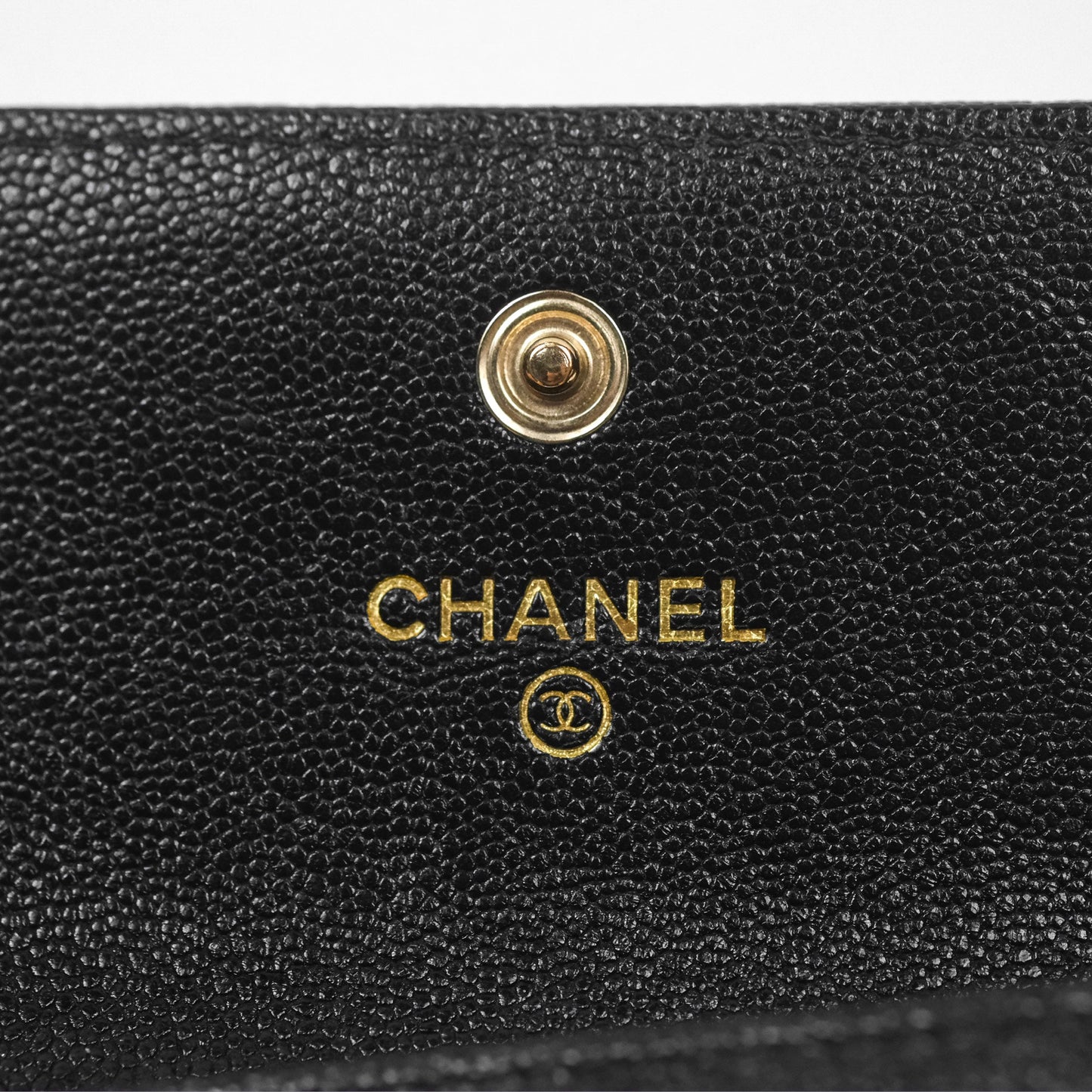 Chanel Quilted Boy Flap Card Holder Black Caviar Gold Hardware