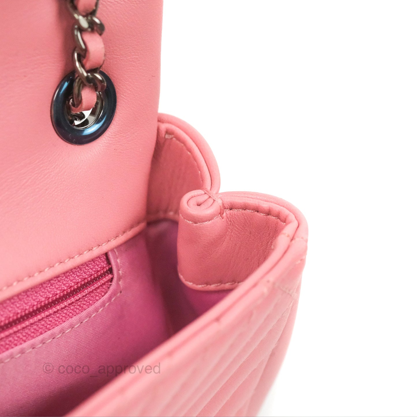 Chanel Small CC Crossing Flap Pink Lambskin Gun Metal Hardware
