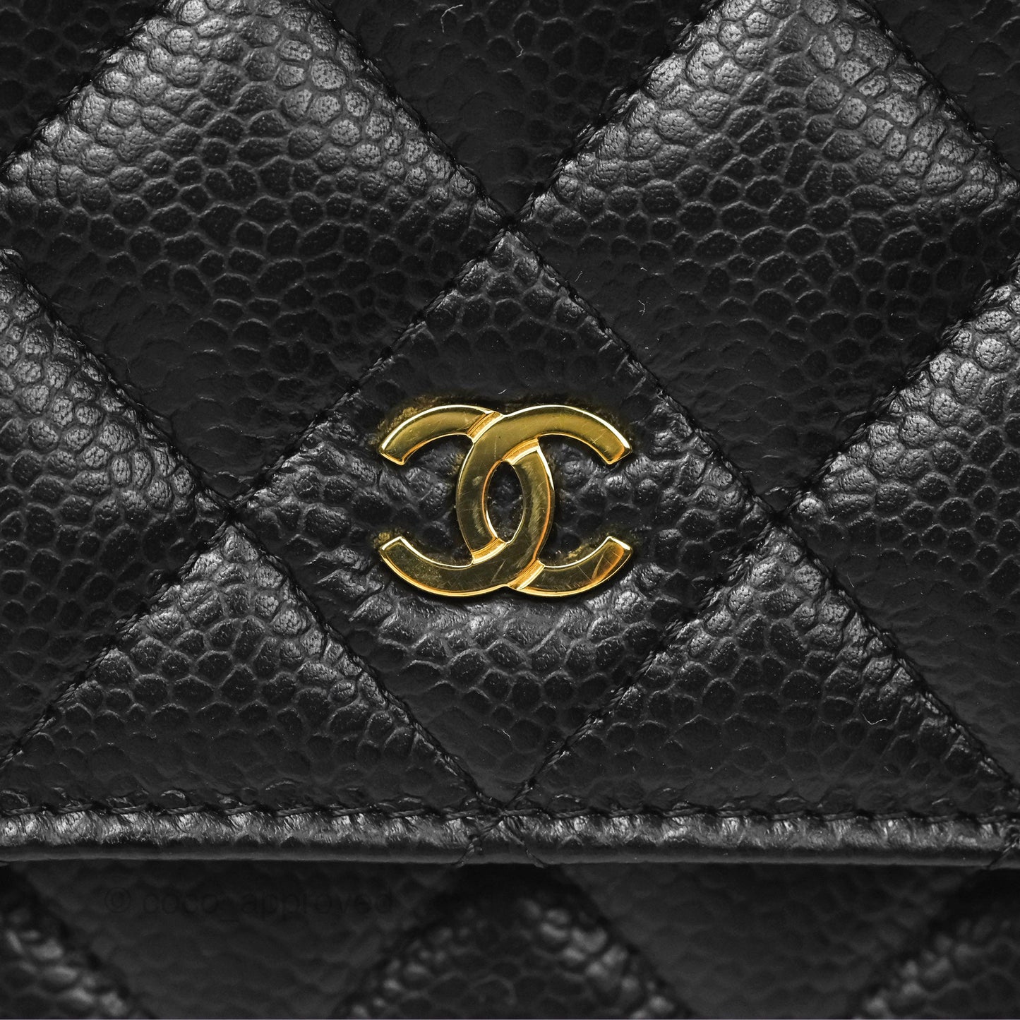 Chanel Quilted Classic Wallet On Chain WOC Black Caviar Gold Hardware