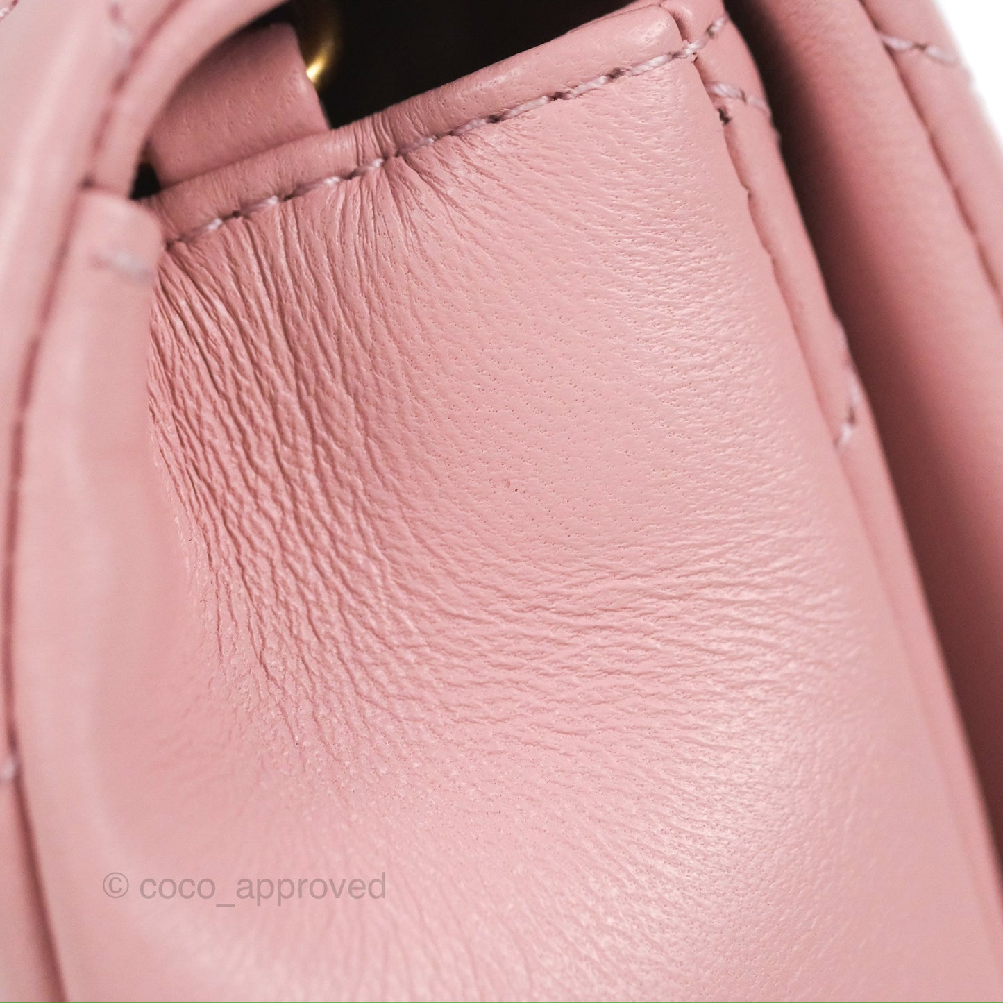 Chanel Mini Flap Bag With Heart CC Charm Pink Lambskin Aged Gold Hardware