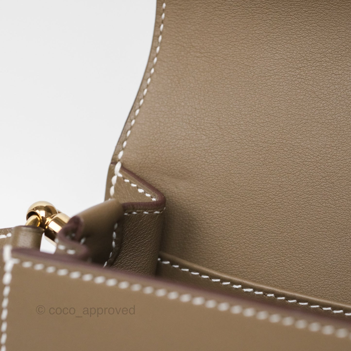 Hermès Roulis Mini 18 Etoupe 18 Swift Gold Hardware