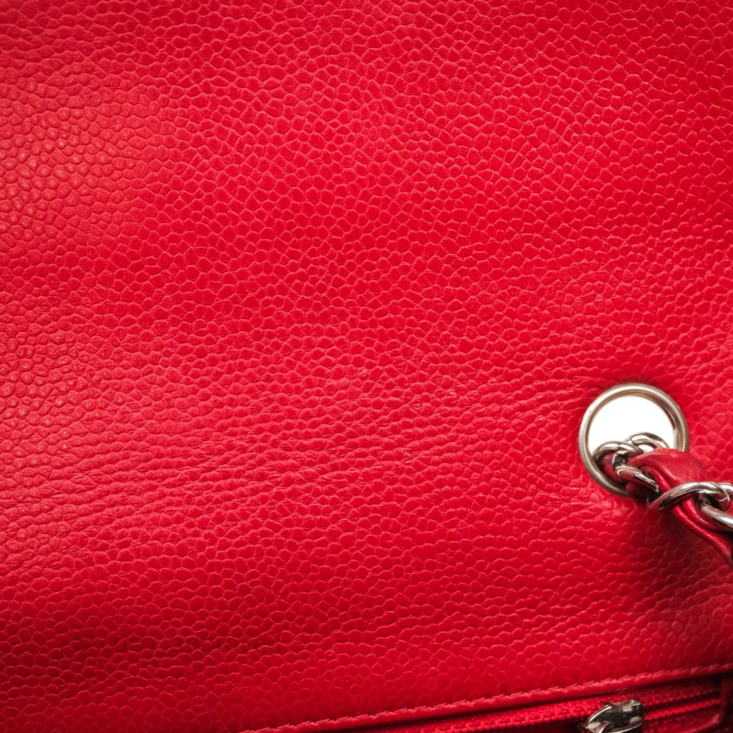 Chanel Quilted Mini Rectangular Flap Red Caviar Silver Hardware