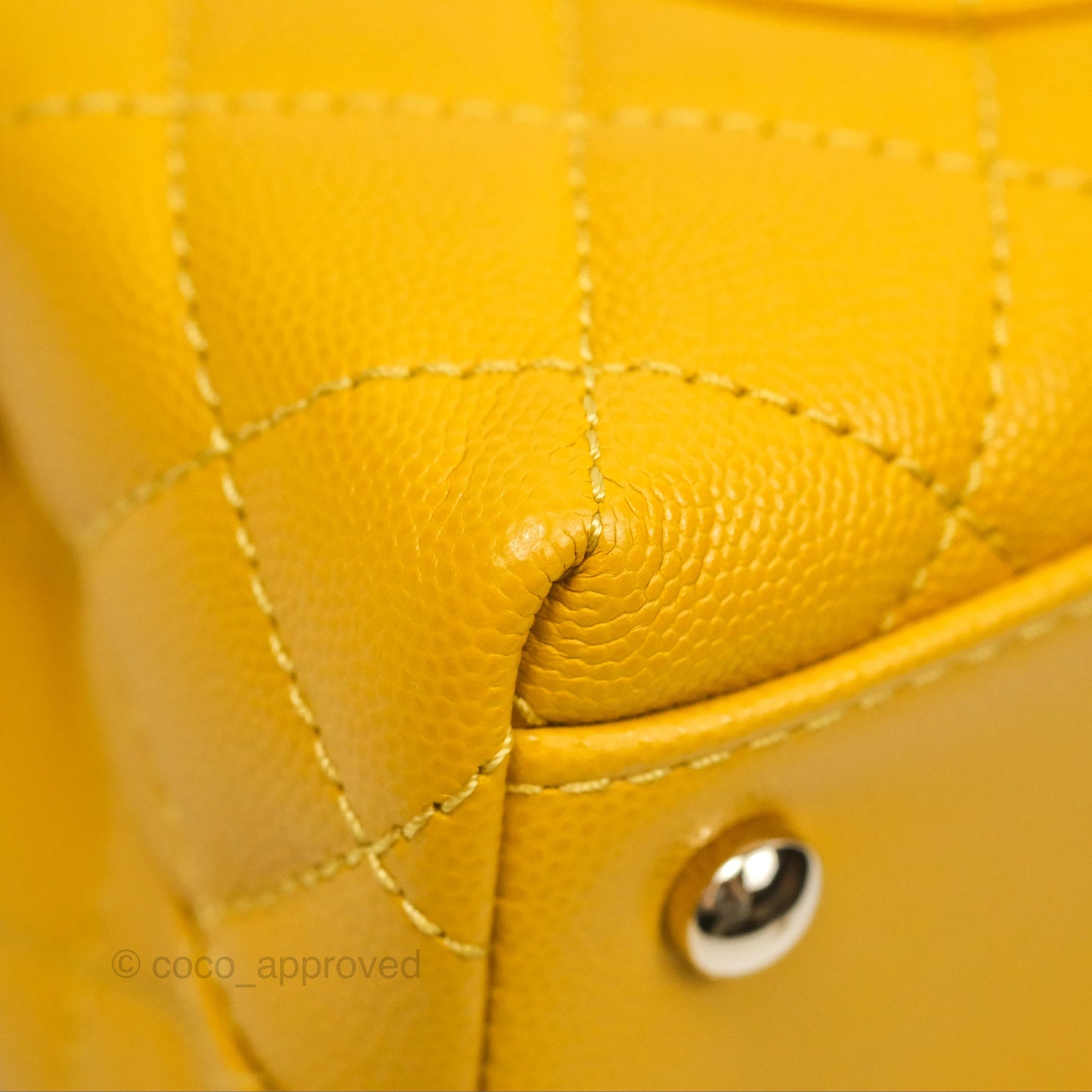 Chanel Small Coco Handle Mustard Yellow Caviar Gold Hardware