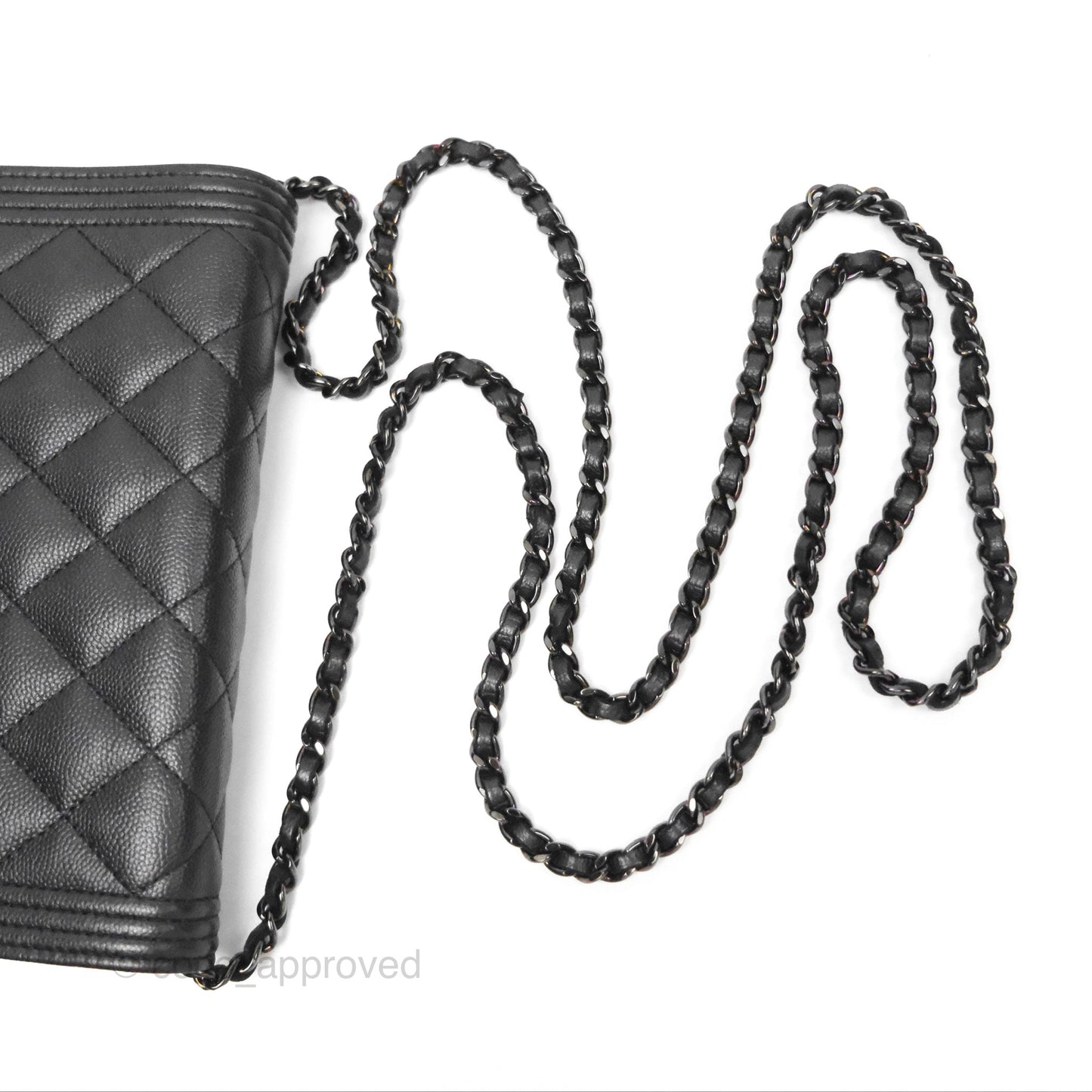 Chanel Quilted Boy Wallet on Chain WOC So Black Caviar