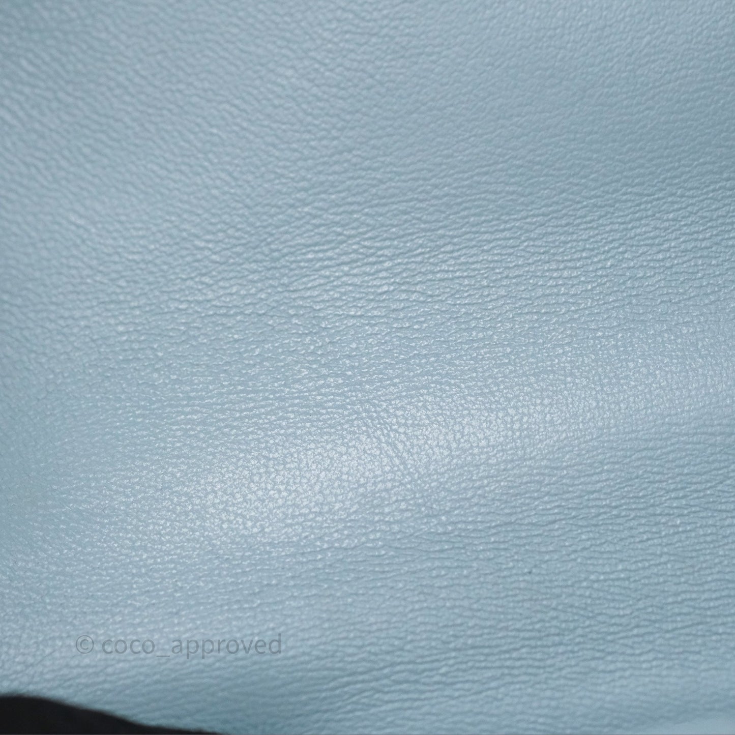 Chanel Quilted Enamel Pending CC Mini Square Flap Baby Blue Lambskin 22P