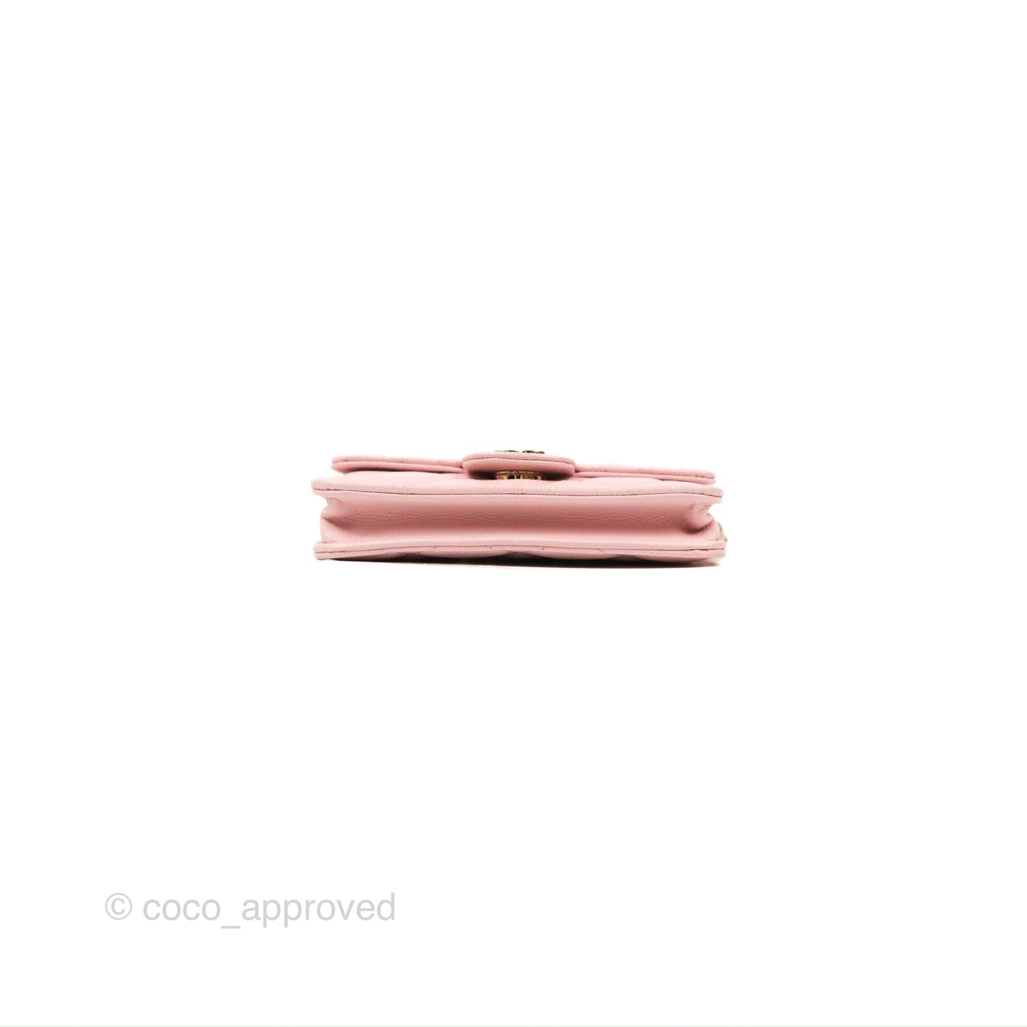 Chanel Mini Wallet With Chain Light Pink Caviar Gold Hardware