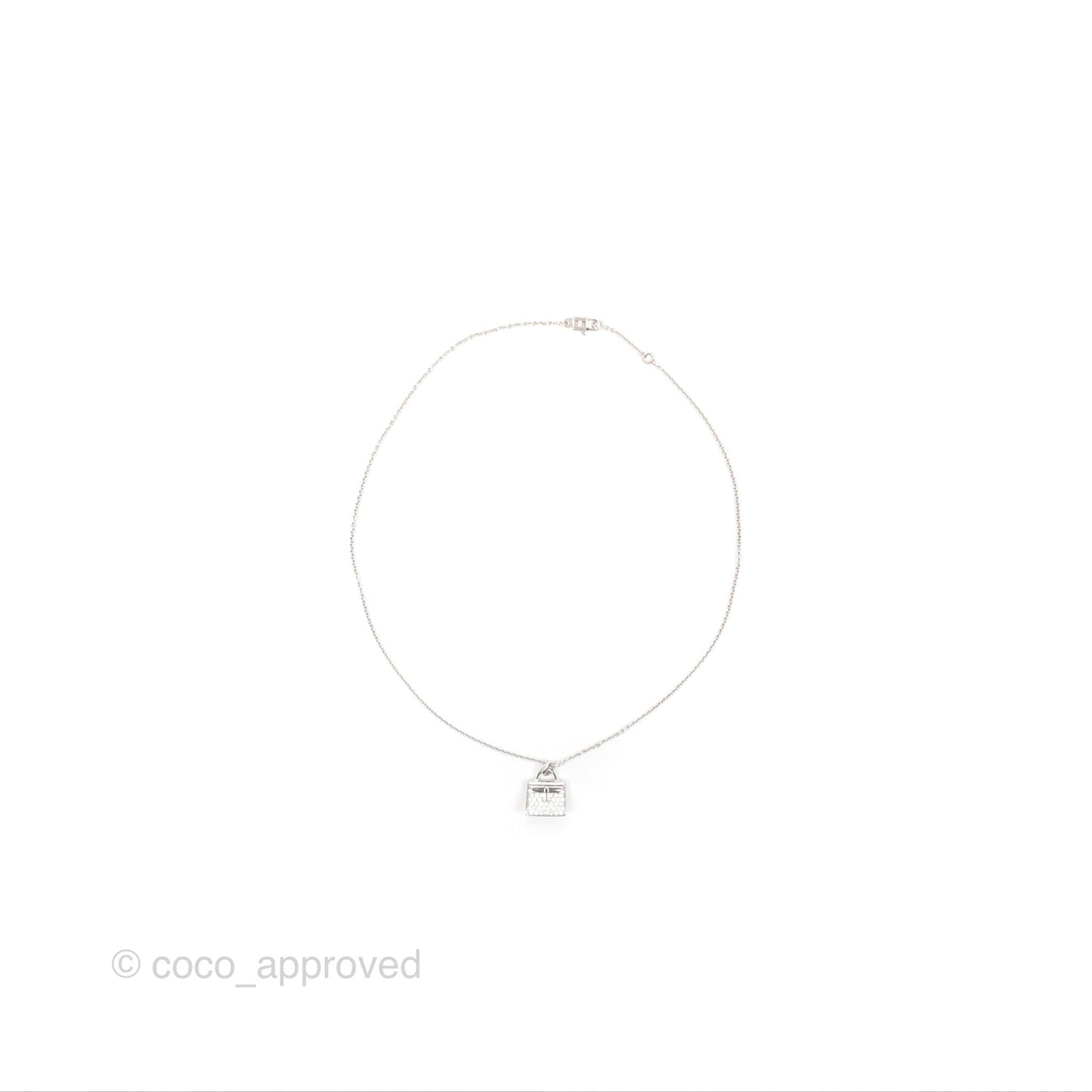 Hermès Kelly Amulettes Diamonds Pendant Necklace White Gold