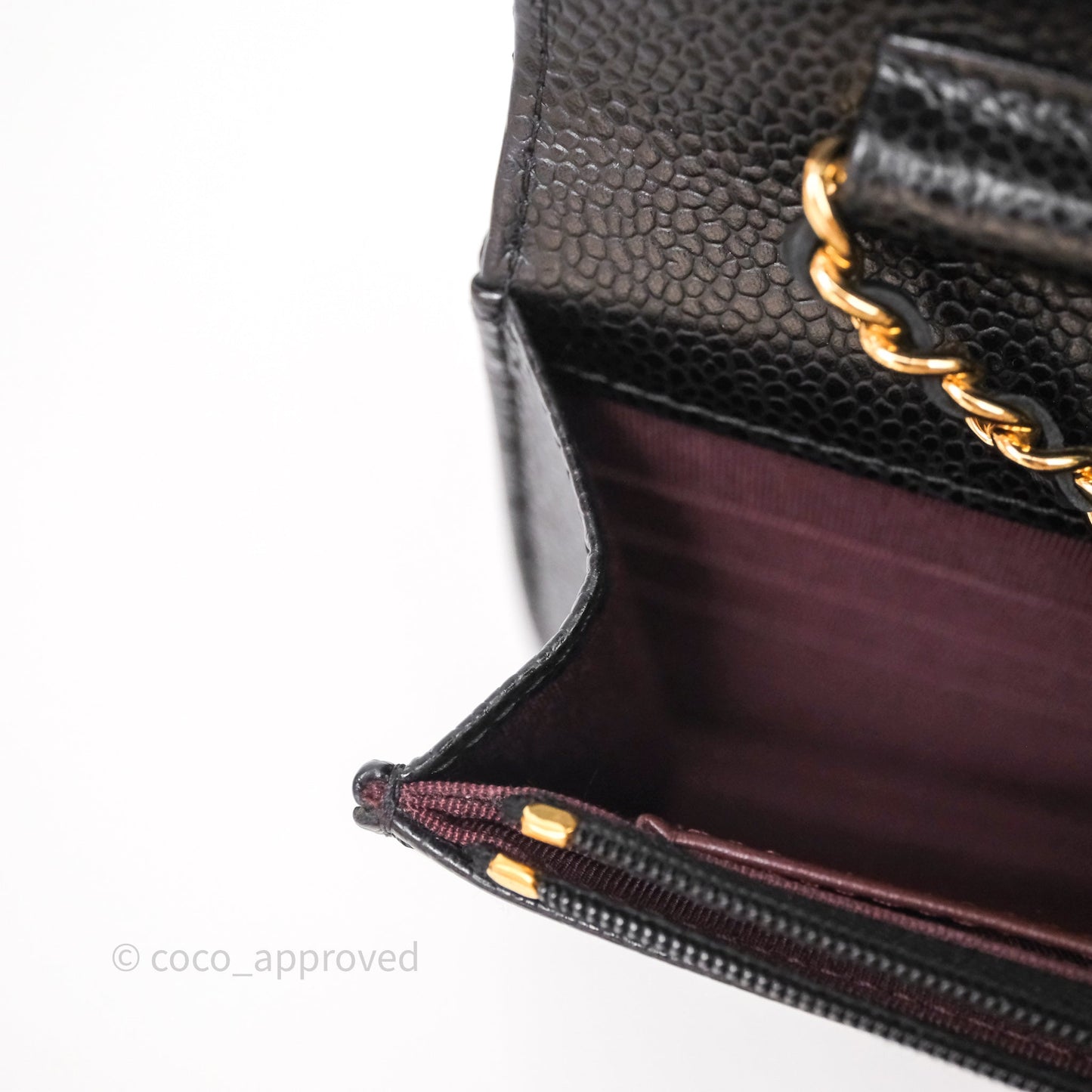 Chanel Quilted WOC Black Caviar Gold Hardware