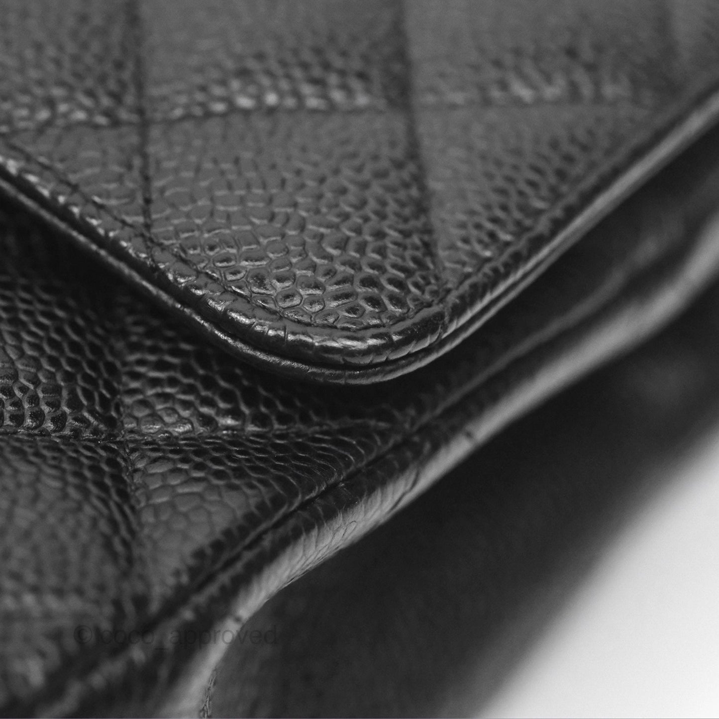 Chanel Classic M/L Medium Flap Quilted Black Caviar Silver Hardware
