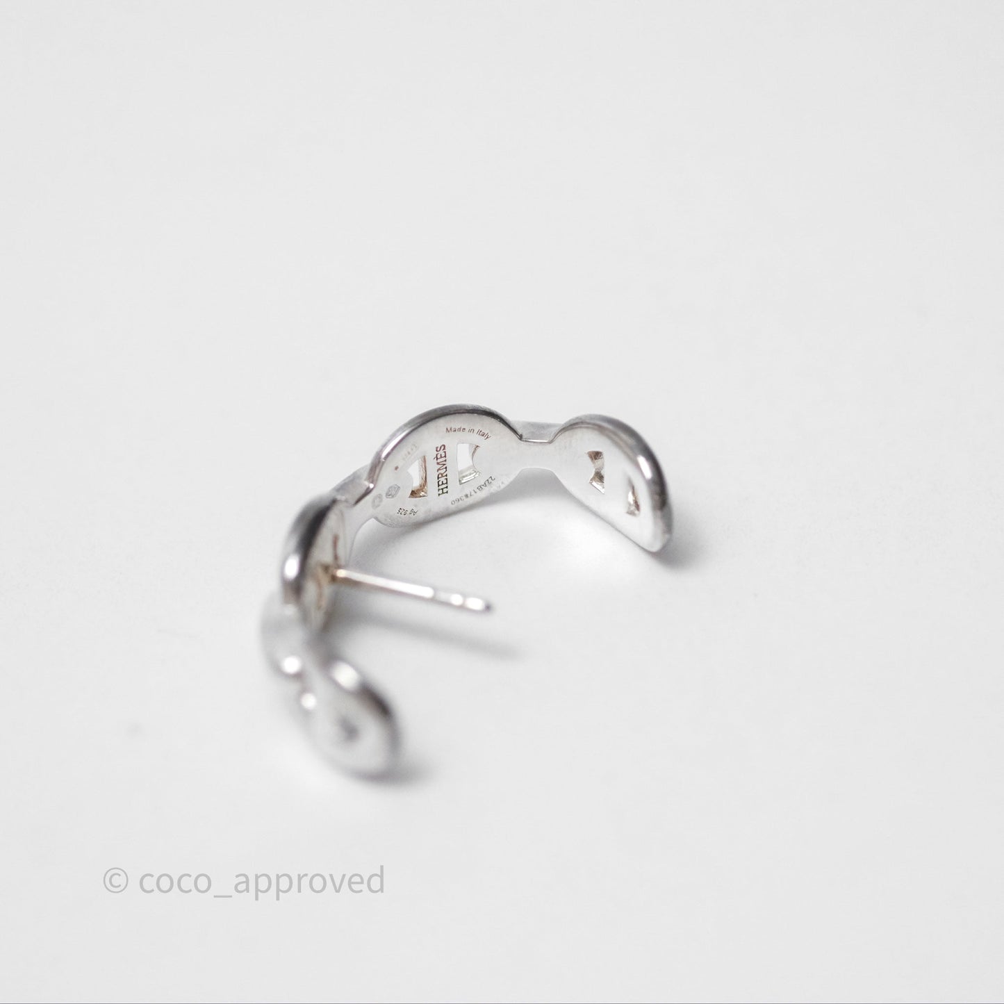 Hermès Chaine d'Ancre Enchainee Single Ear Climber Earrings Silver 925