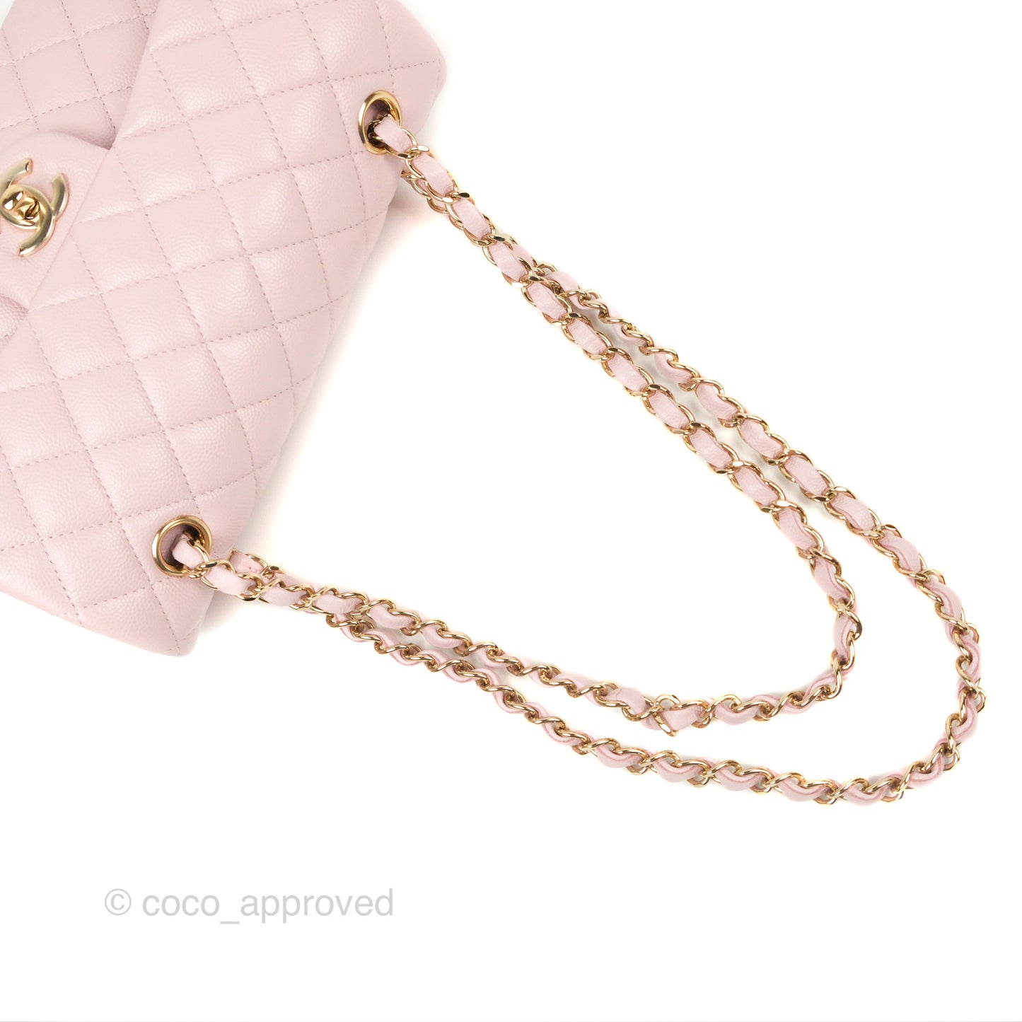 Chanel Small Classic Quilted Flap Pink Caviar Gold Hardware 21S