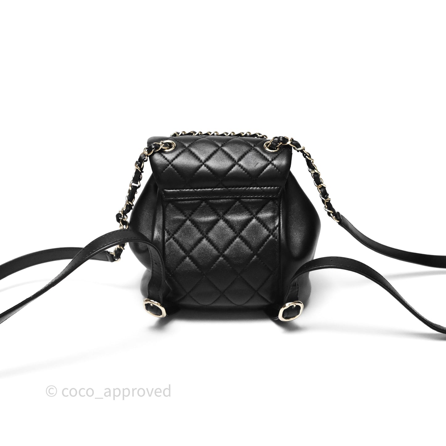 Chanel Small Duma Drawstring Backpack Black Lambskin Gold Hardware
