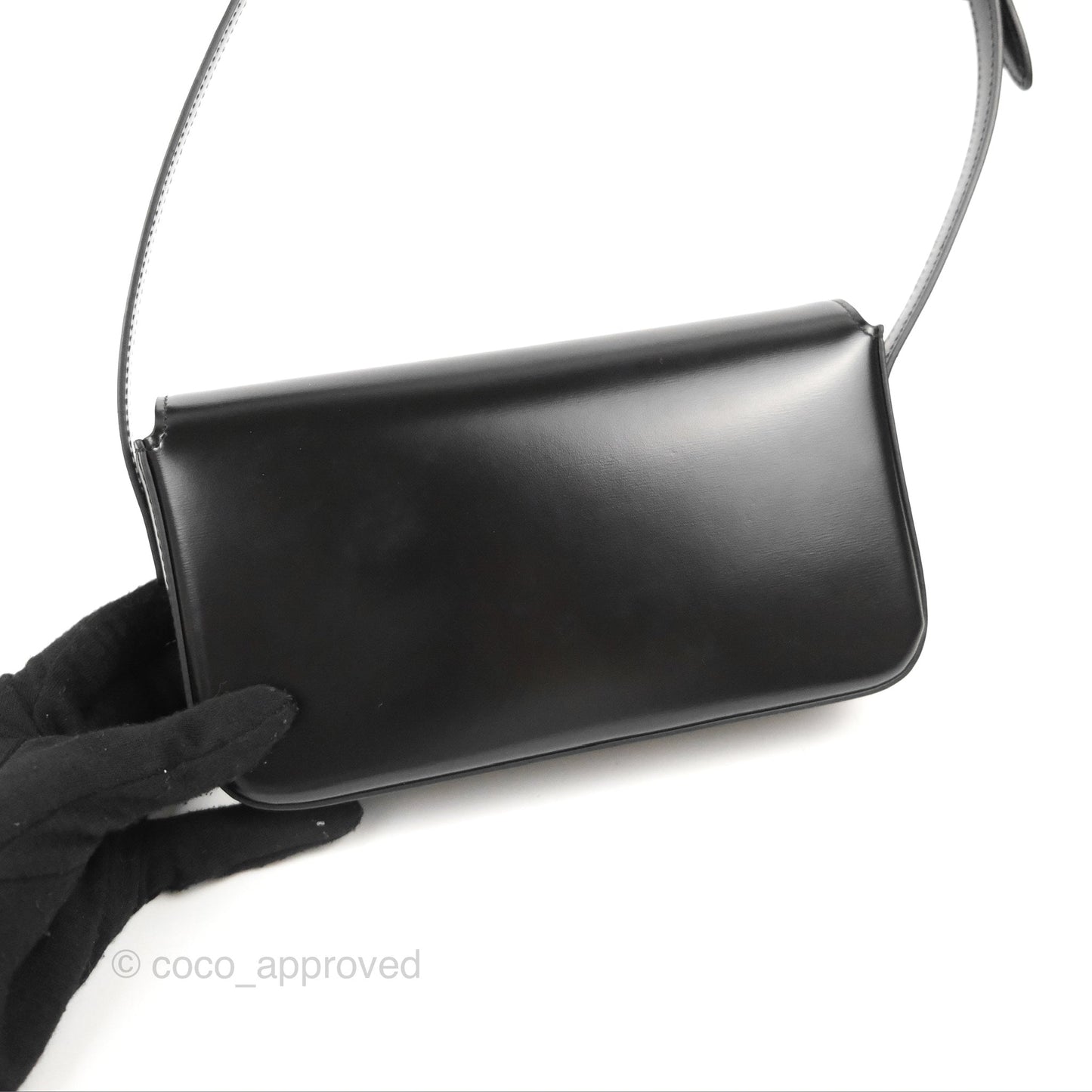 Celine Triomphe Shoulder Bag Black Calfskin