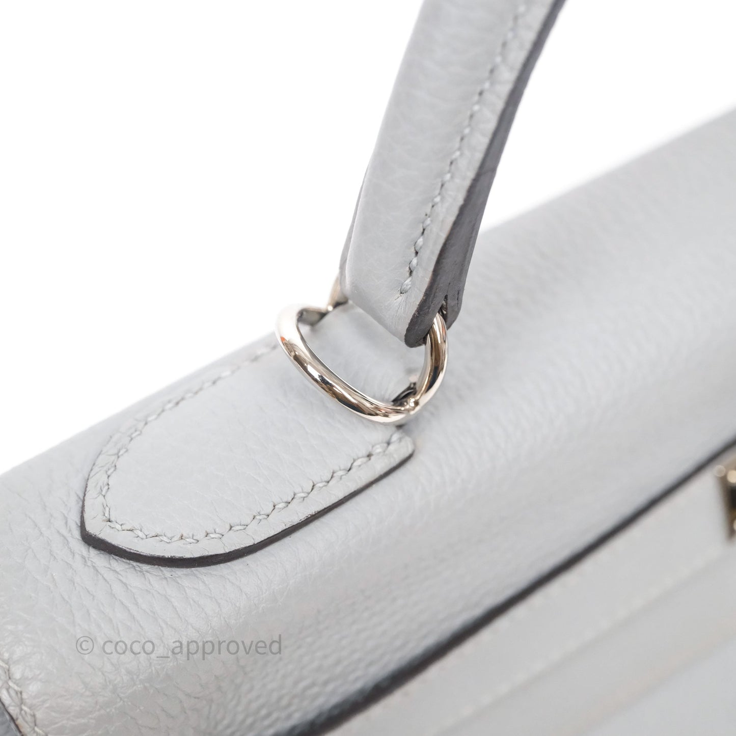 Hermès Kelly 32 Retourne Bleu Glacier 8U Togo Palladium Hardware