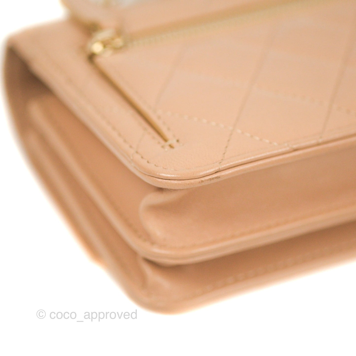 Chanel Mini Trendy WOC Beige Lambskin Gold Hardware 22B