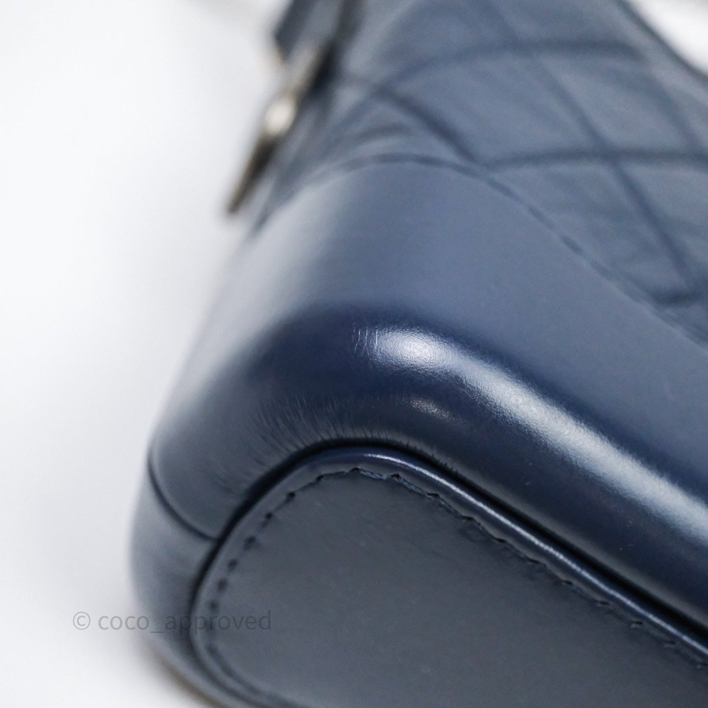 Chanel Quilted Small Gabrielle Hobo Navy Aged Calfskin Mixed Hardware