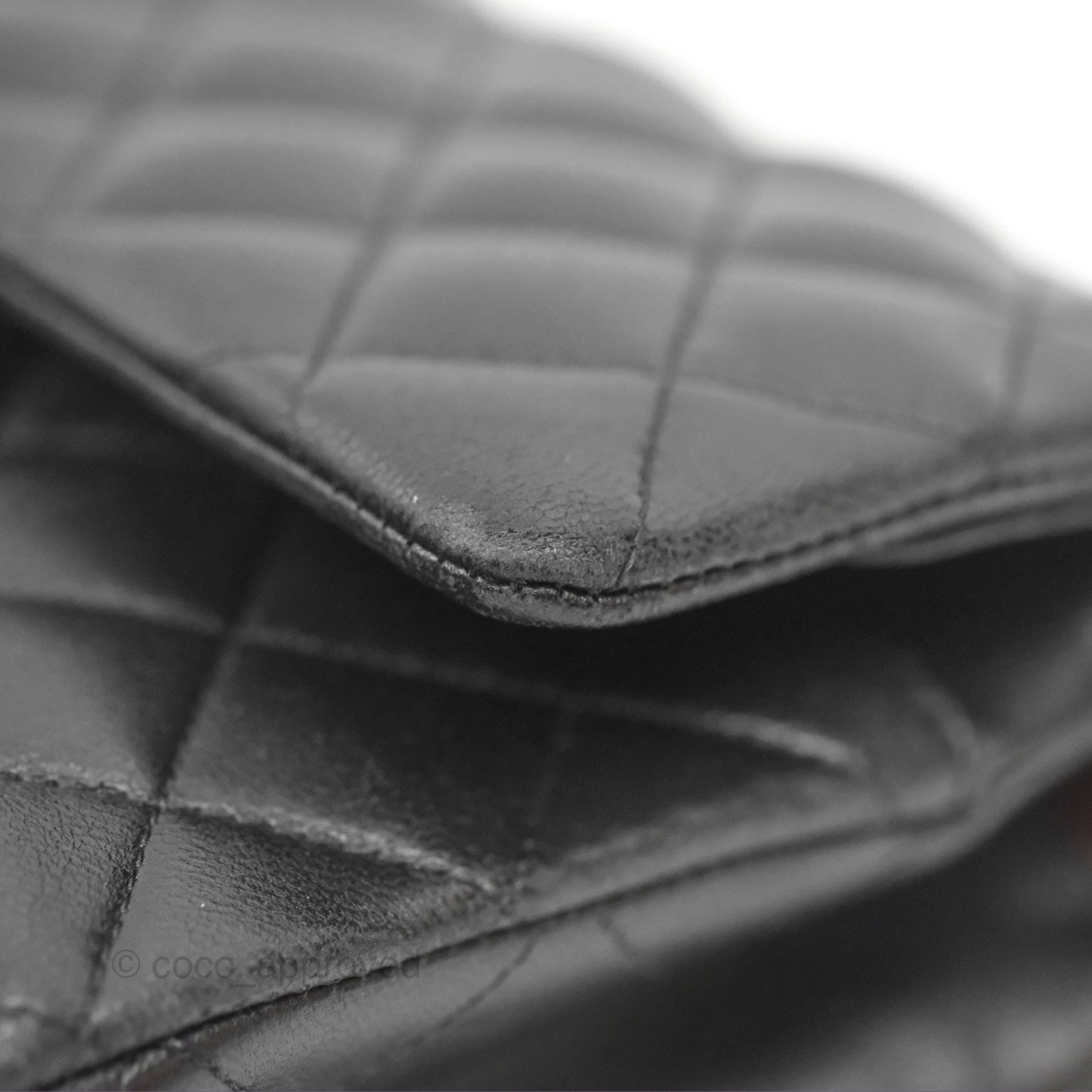 Chanel Classic M/L Medium Flap Quilted Black Lambskin Gold Hardware