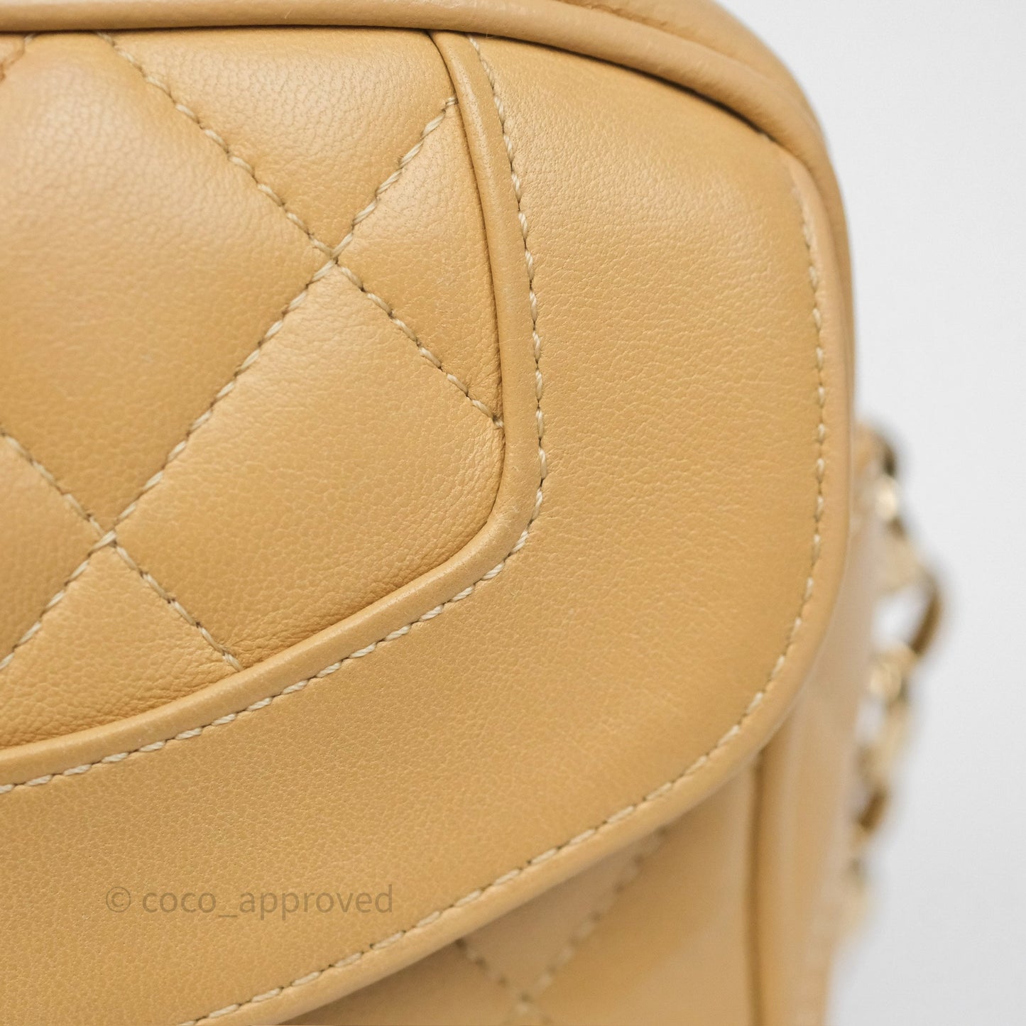 Chanel Coco Vintage Camera Case Beige Calfskin Gold Hardware