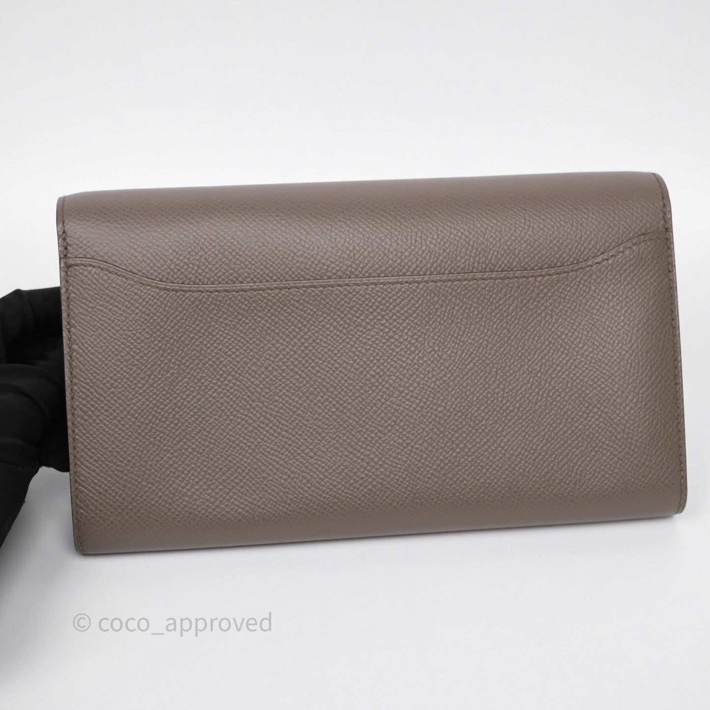 Hermès Constance To Go Wallet Gris Etain 8F Epsom Gold hardware