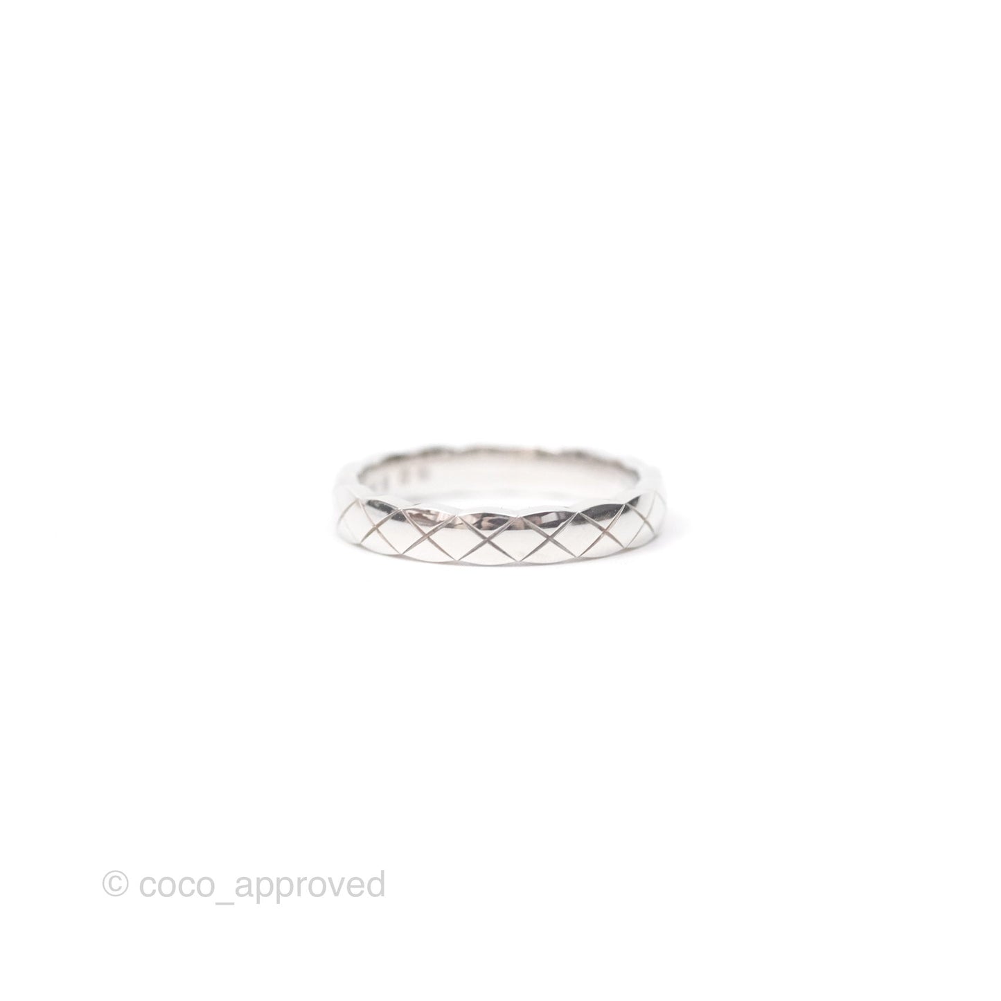 Chanel Coco Crush Ring 18K White Gold Mini Version Size 50