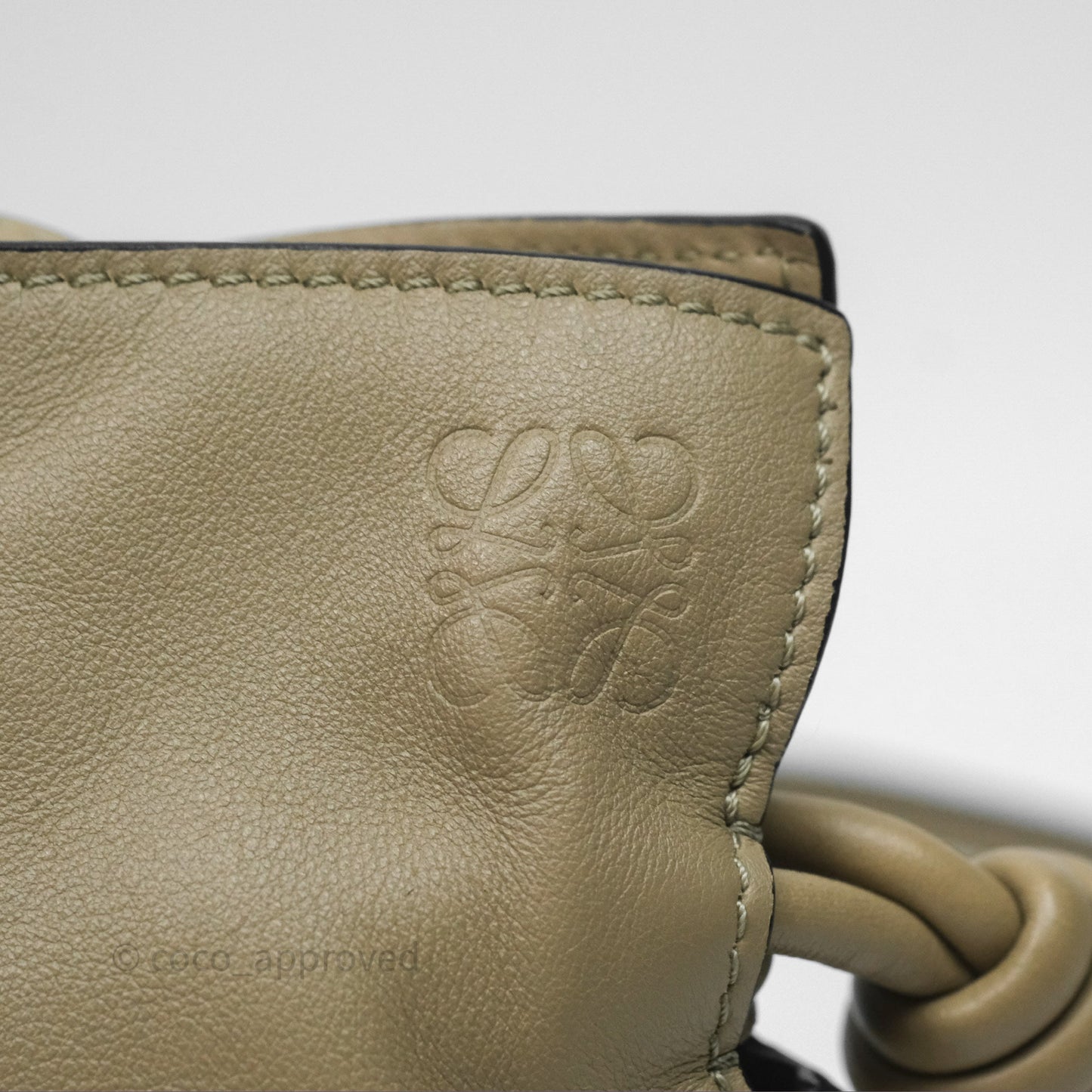Loewe Mini Flamenco Clutch in Nappa Calfskin Clay Green