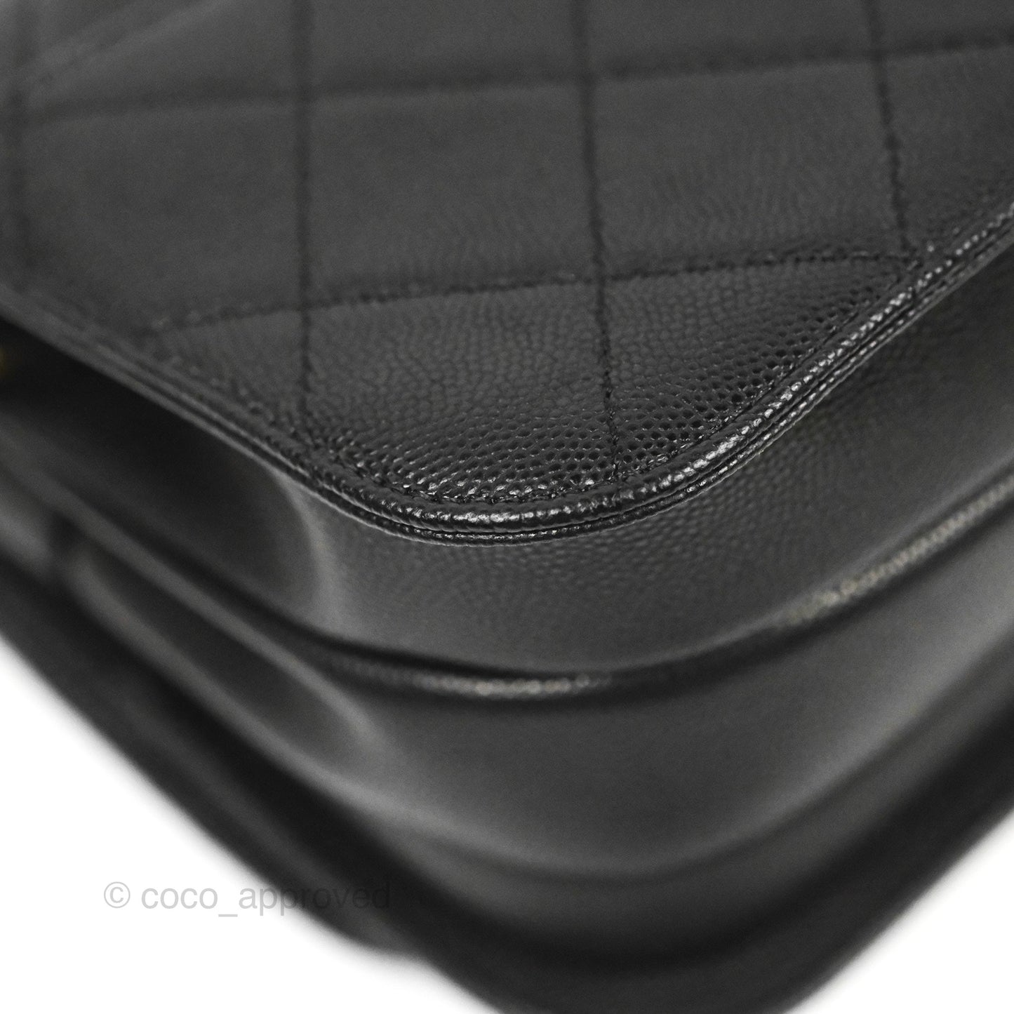 Chanel Mini Messenger Bag Black Caviar Aged Gold Hardware 21K