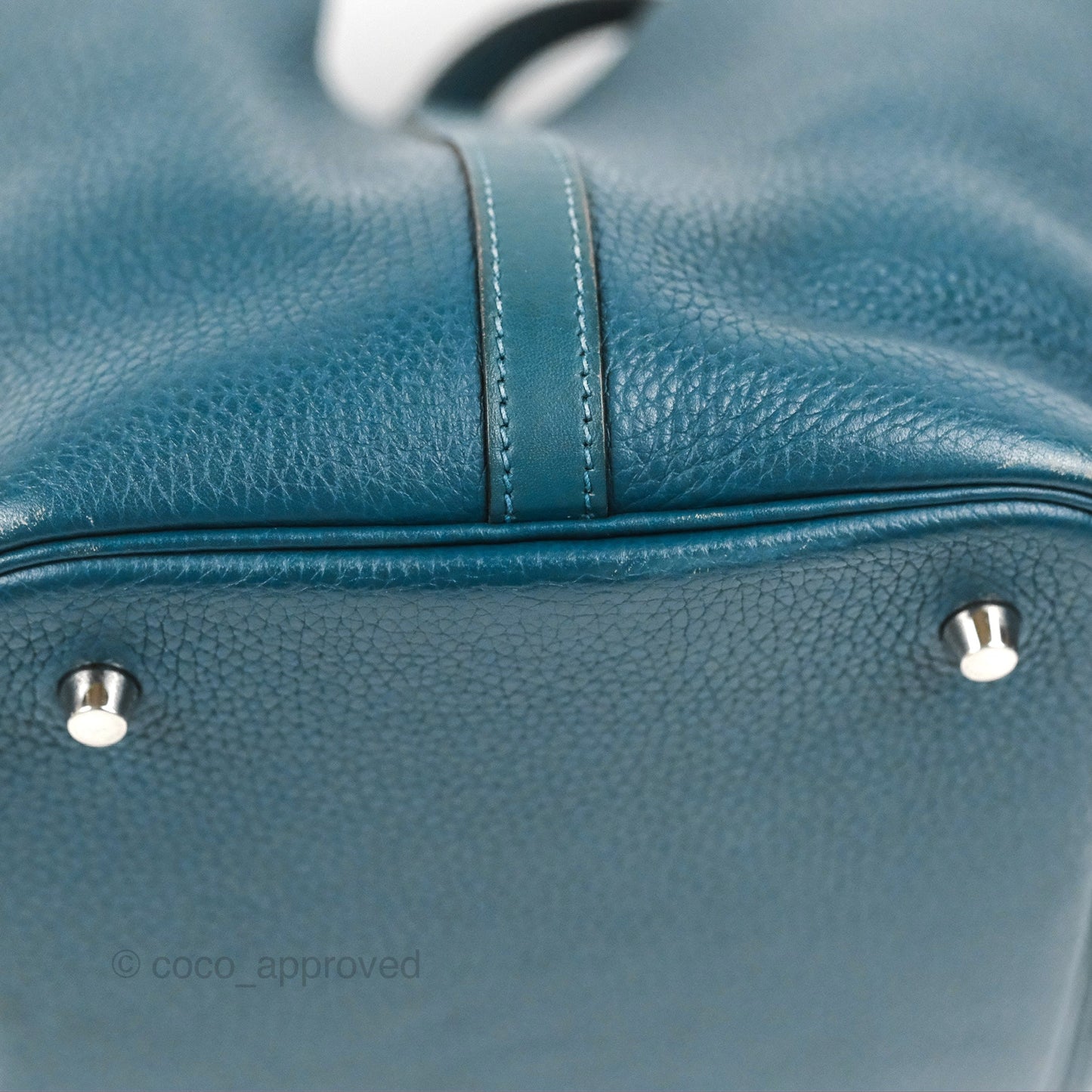 Hermès Picotin 22 Vert Bosphore Clemence Silver Hardware