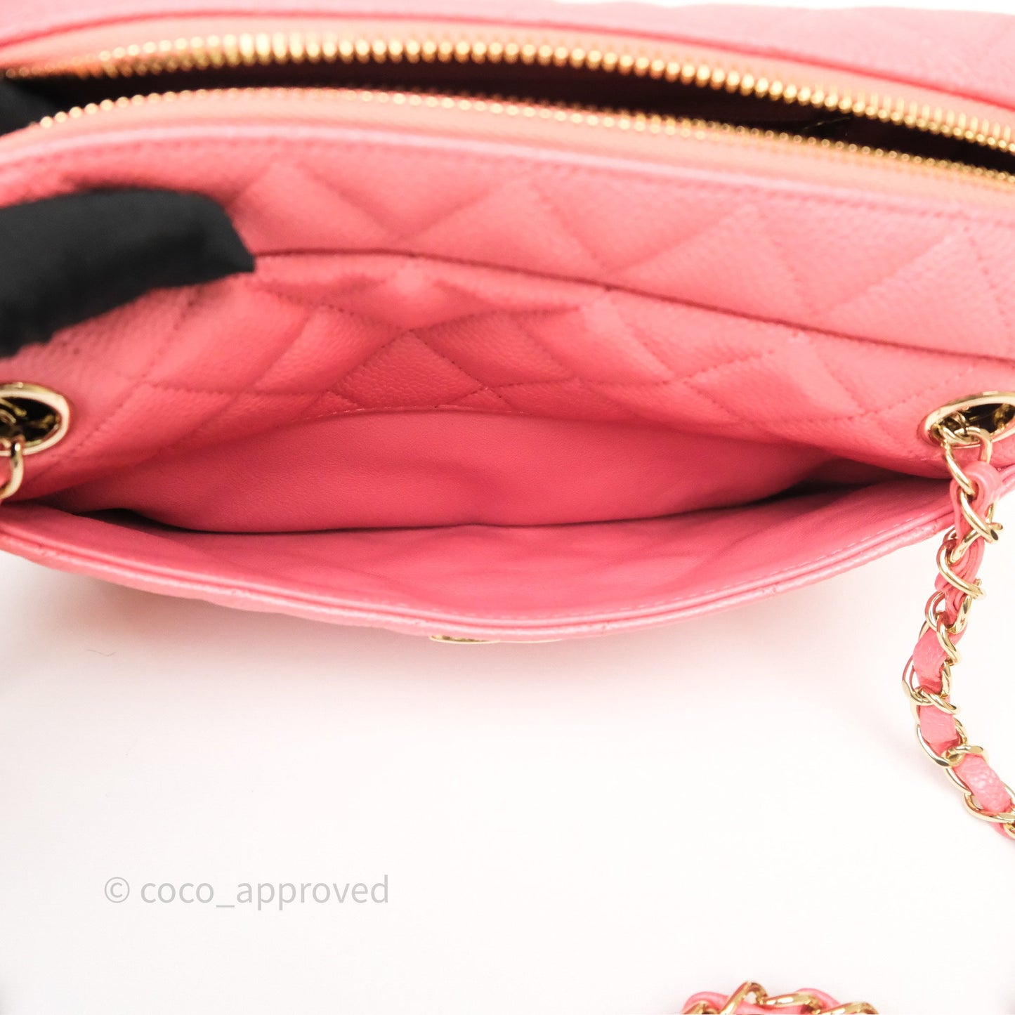 Chanel Camera Case Quilted Pink Shiny Caviar Gold Hardware